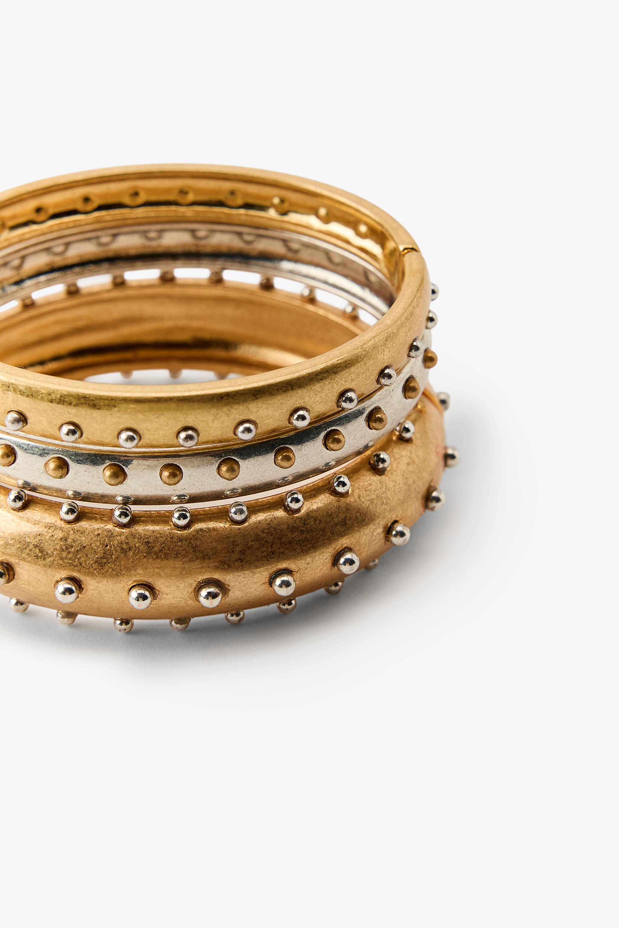 3-PACK OF METAL STUD BRACELETS
