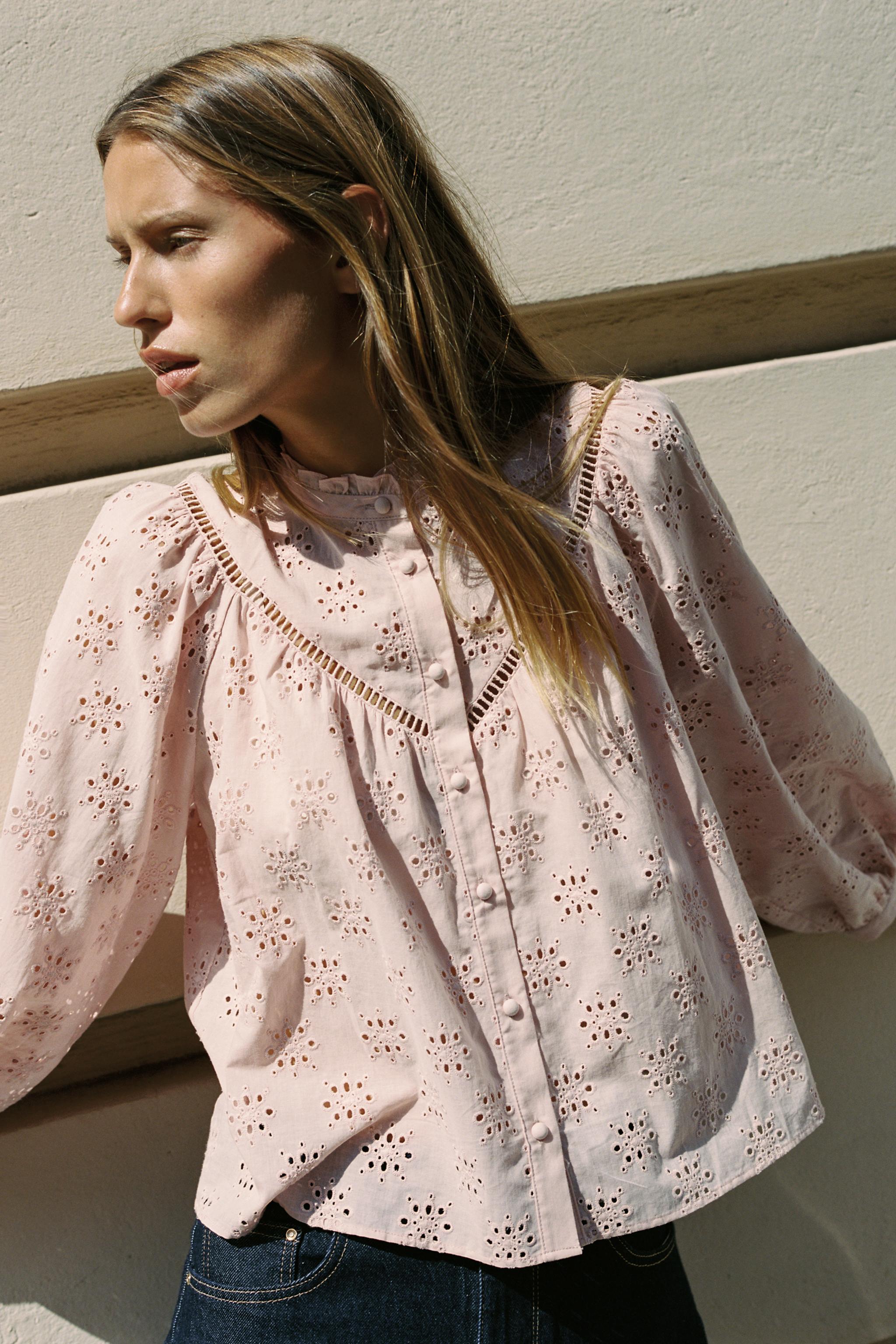 EYELET EMBROIDERY SHIRT