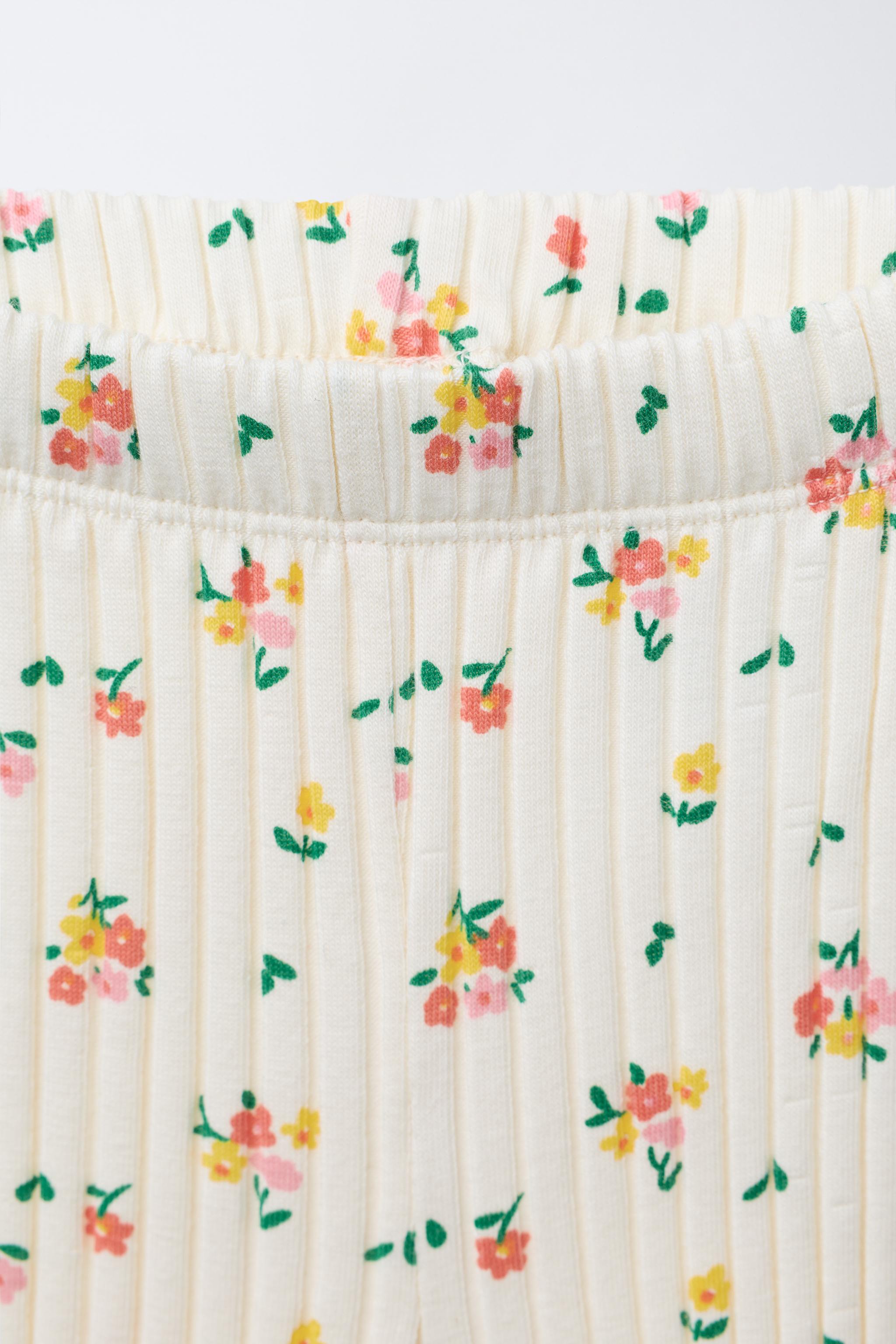 PRINTED RIB FLARE SWEATSHIRT AND LEGGING SET