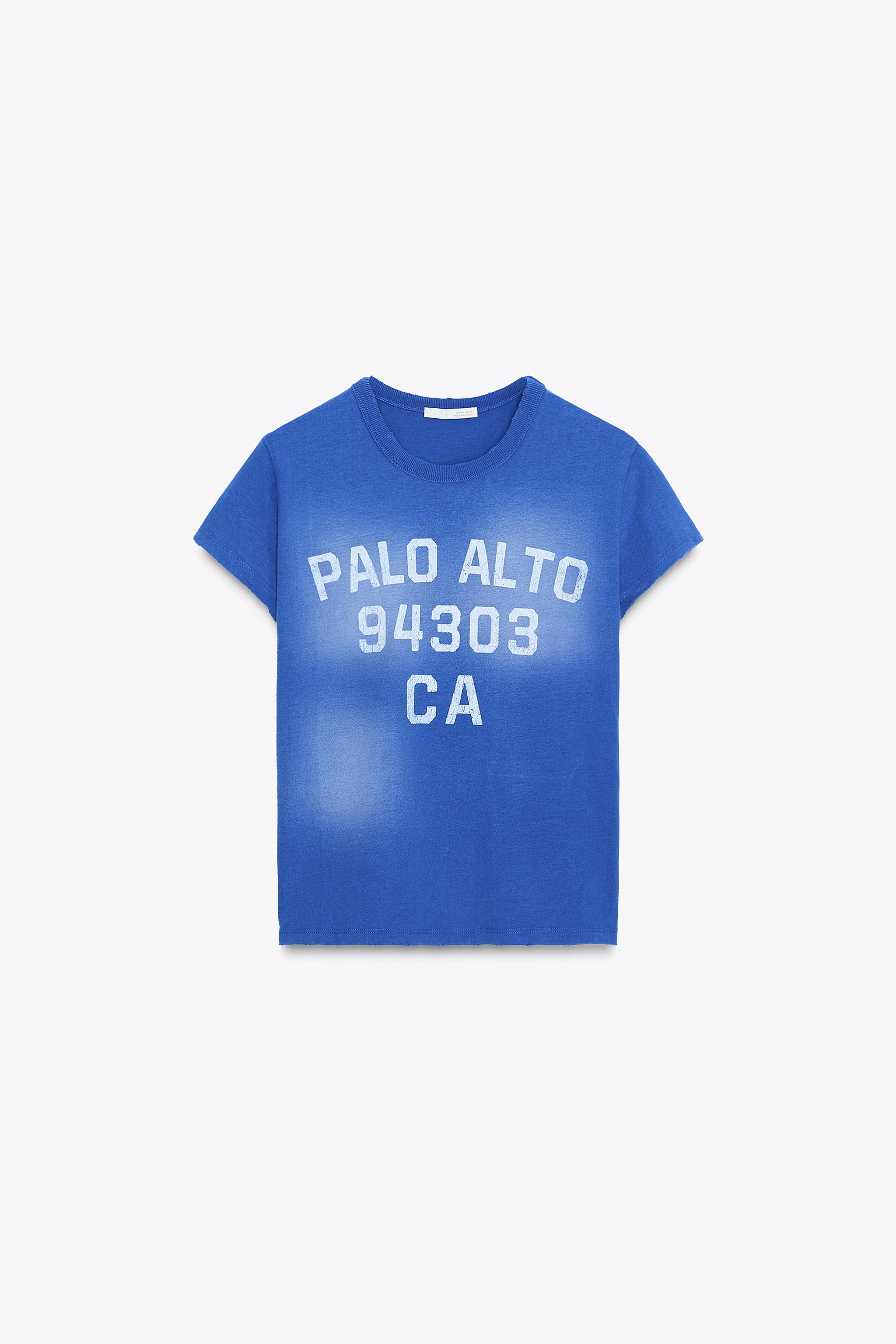 WASHED EFFECT TEXT T-SHIRT