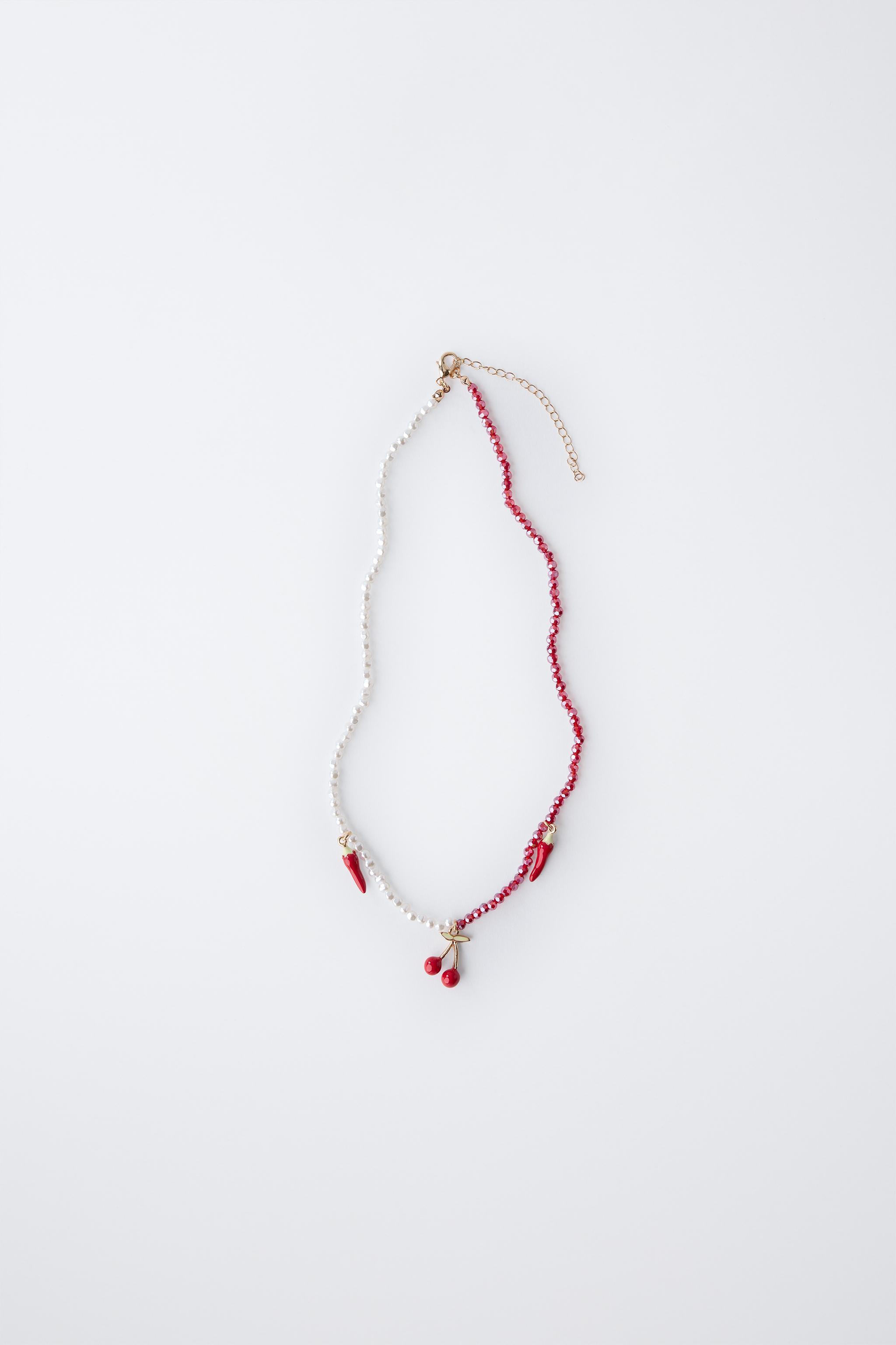 PEPPER AND CHERRY BEADED PENDANT