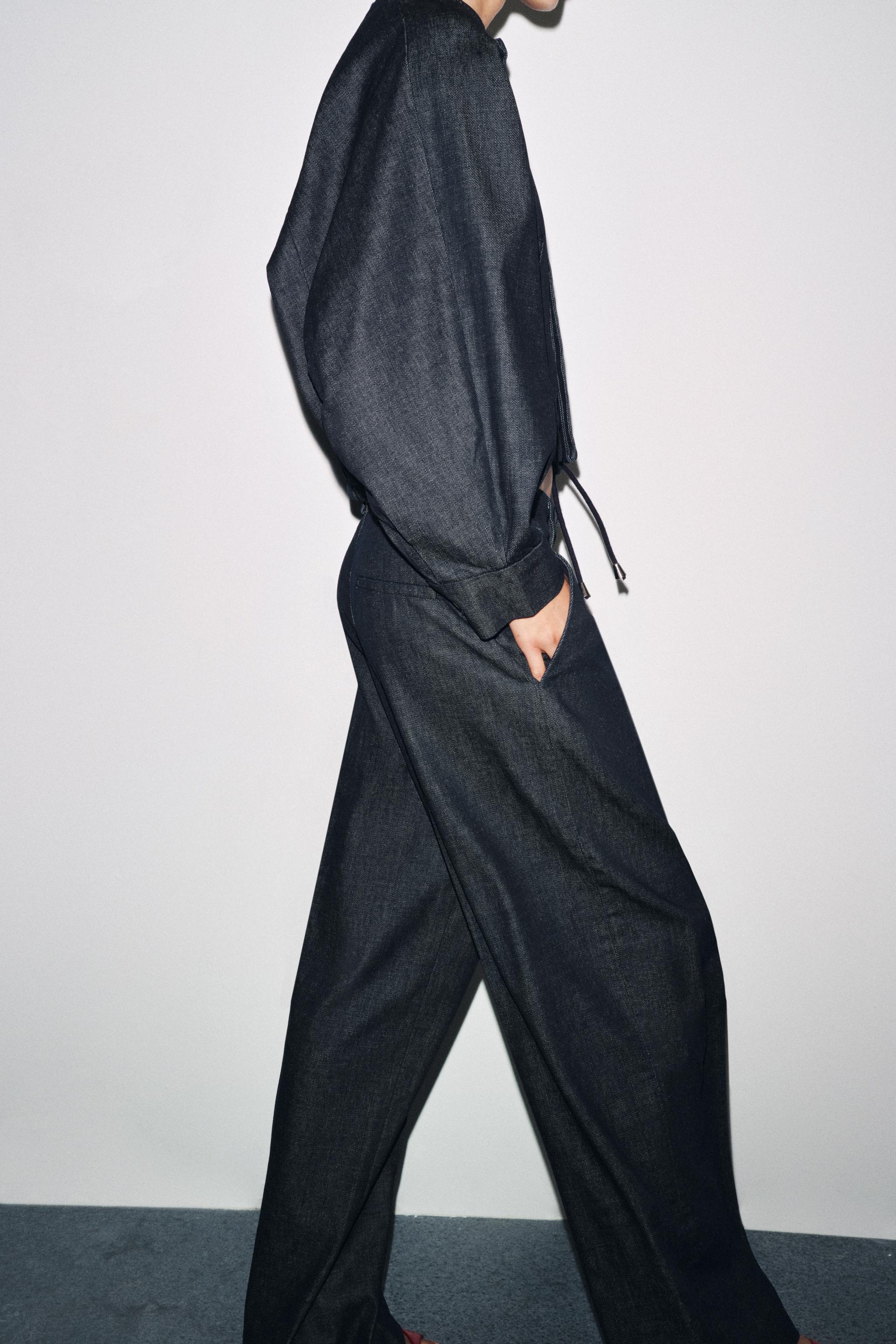 ZW COLLECTION PLEATED DENIM PANTS