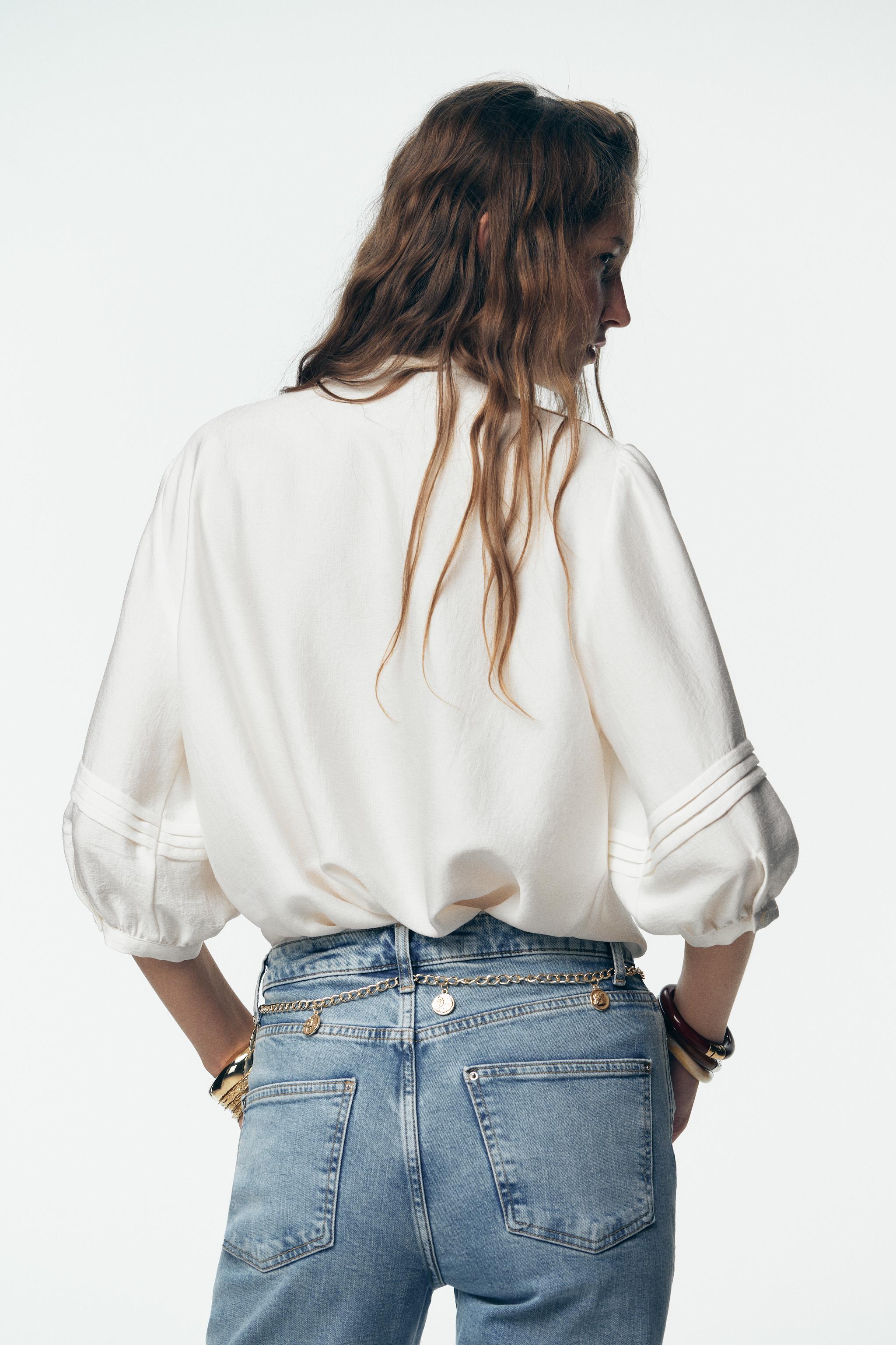 PINTUCK CREPE BLOUSE