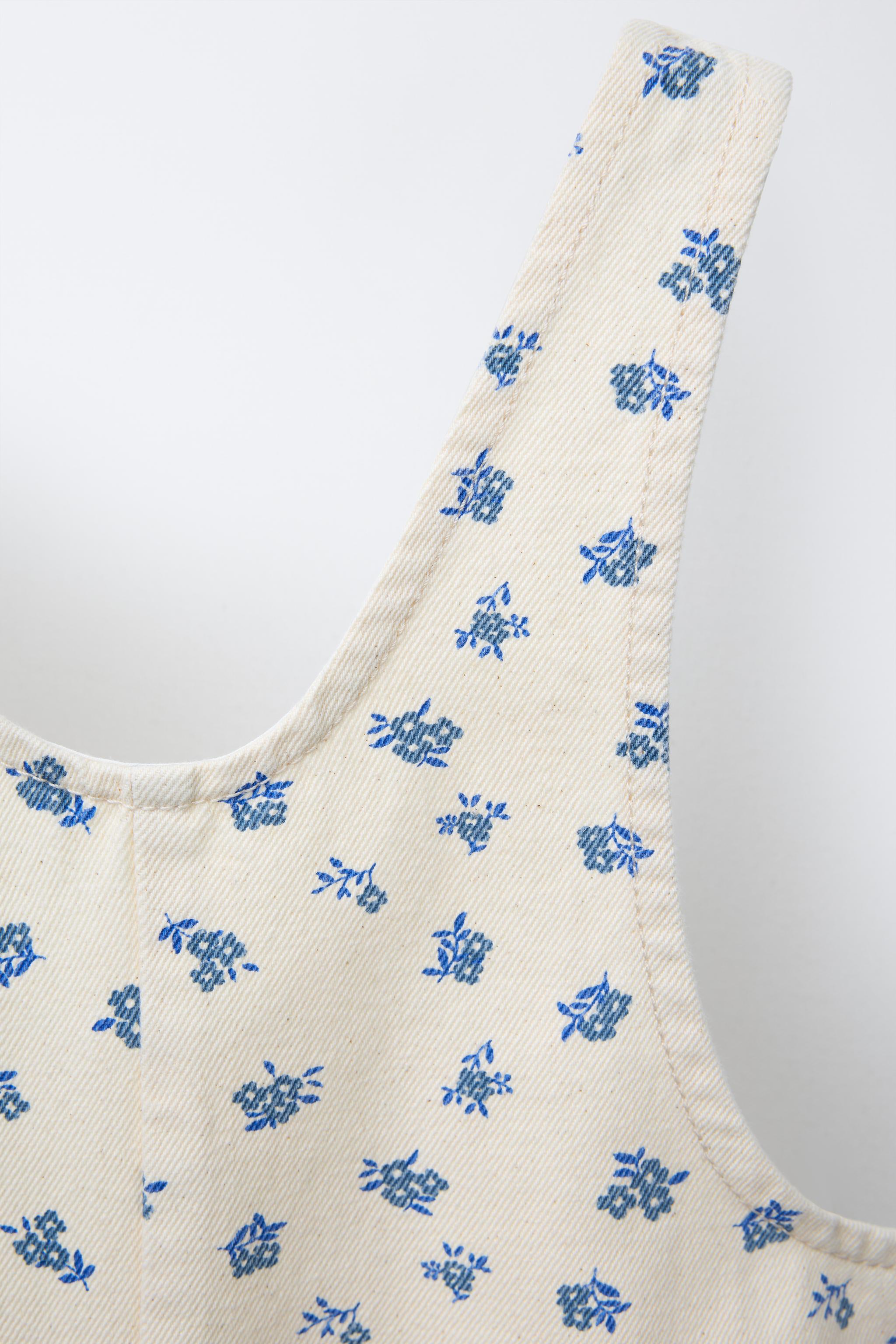 FLORAL TWILL LONG OVERALLS