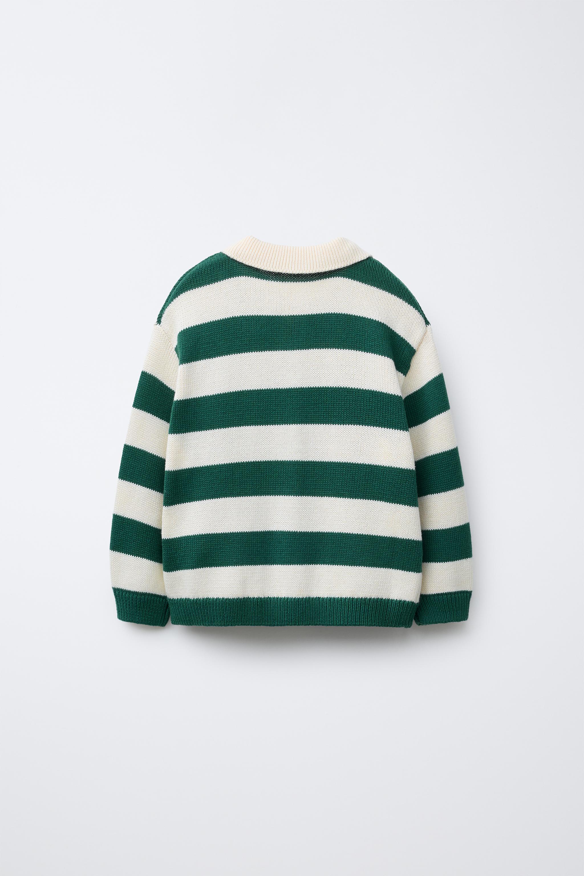 STRIPED POLO SWEATER