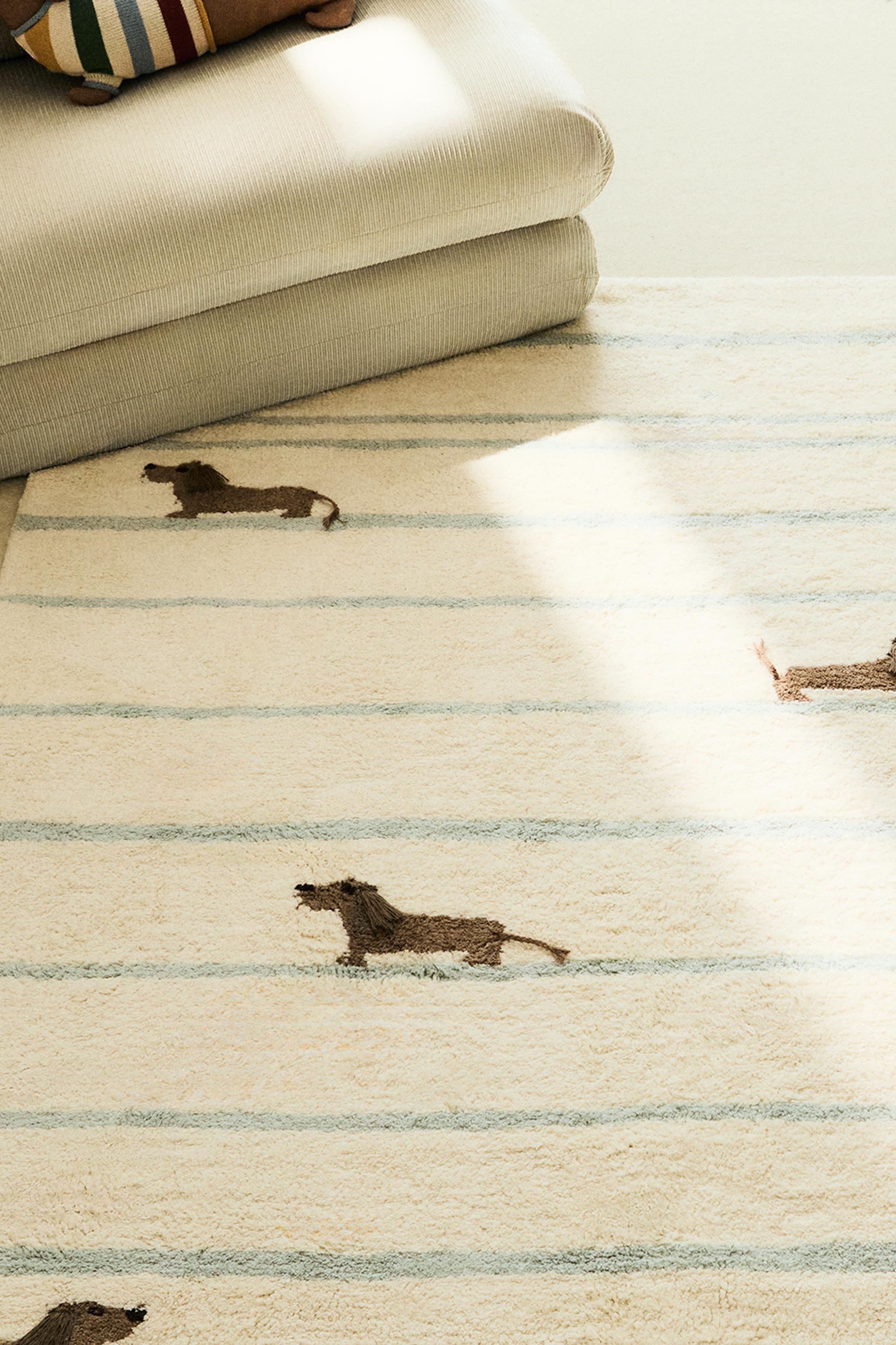 CHILDREN'S COTTON DOG AREA RUG