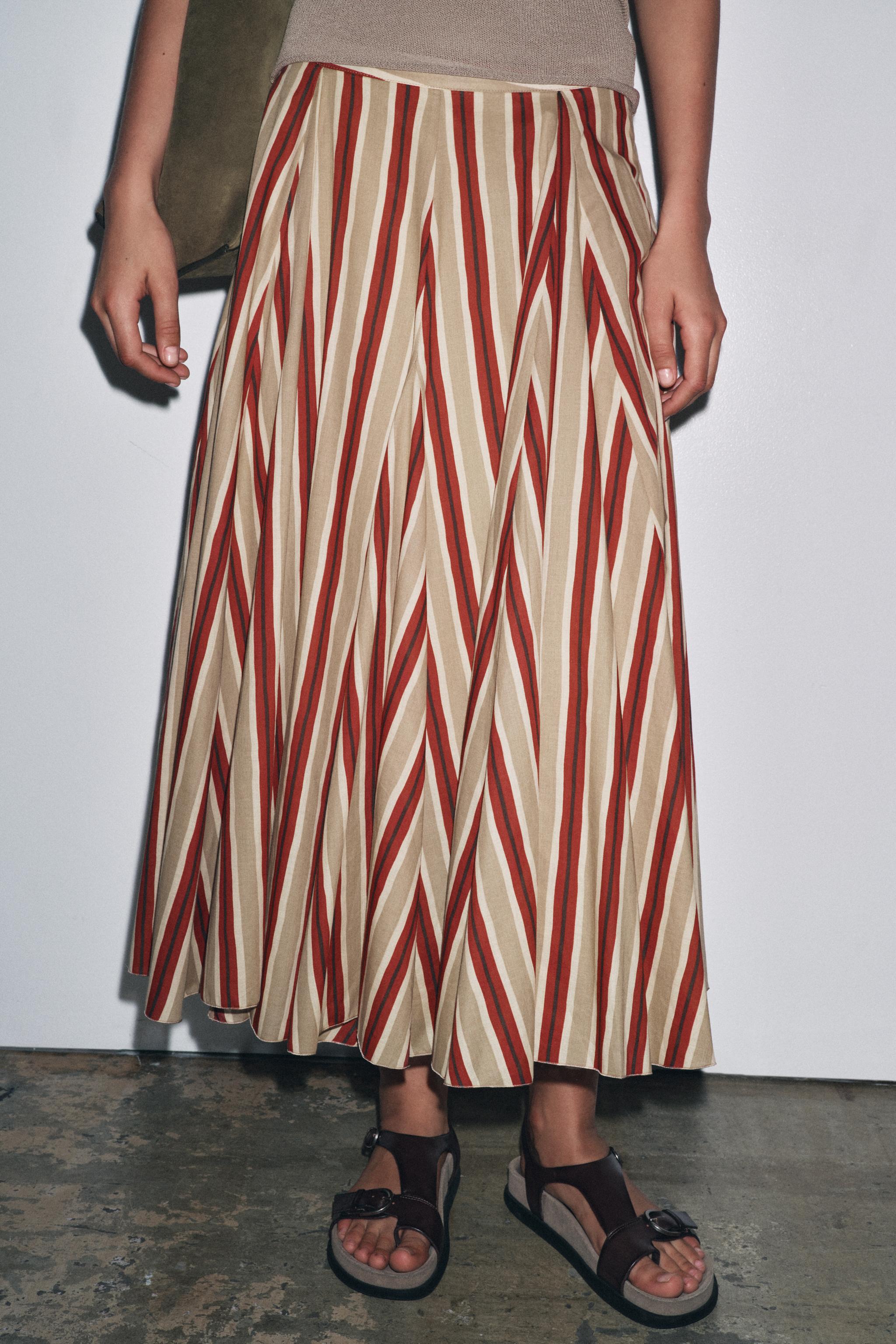 ZW COLLECTION STRIPED MIDI SKIRT