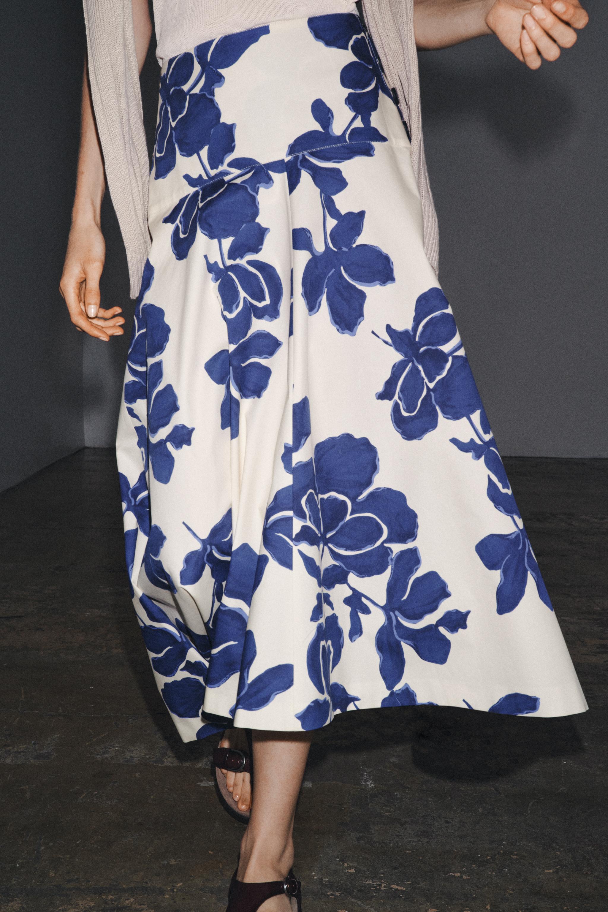 ZW COLLECTION FLORAL MIDI SKIRT