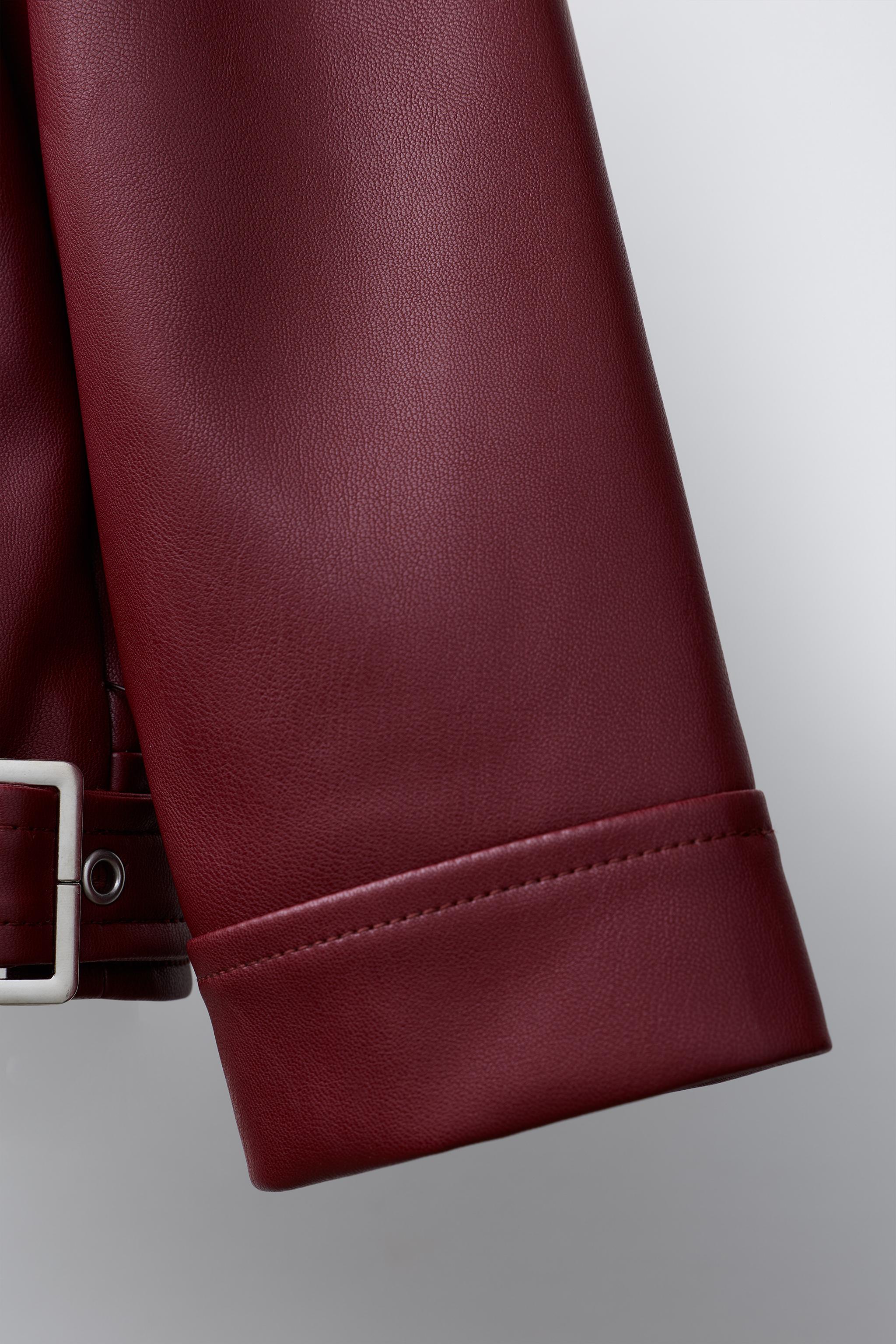 FAUX LEATHER BIKER JACKET WITH BUCKLES