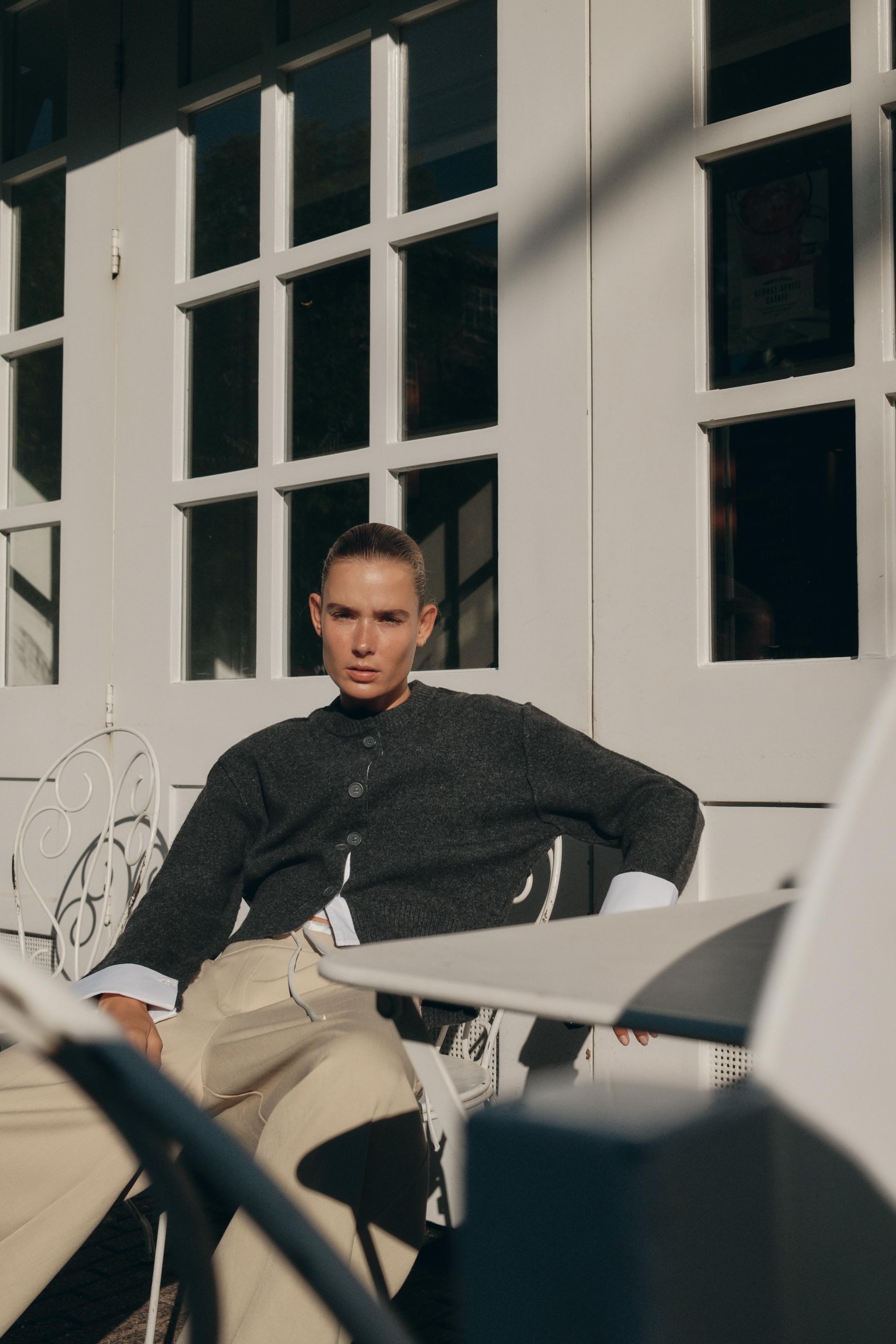 COMBINATION KNIT CARDIGAN