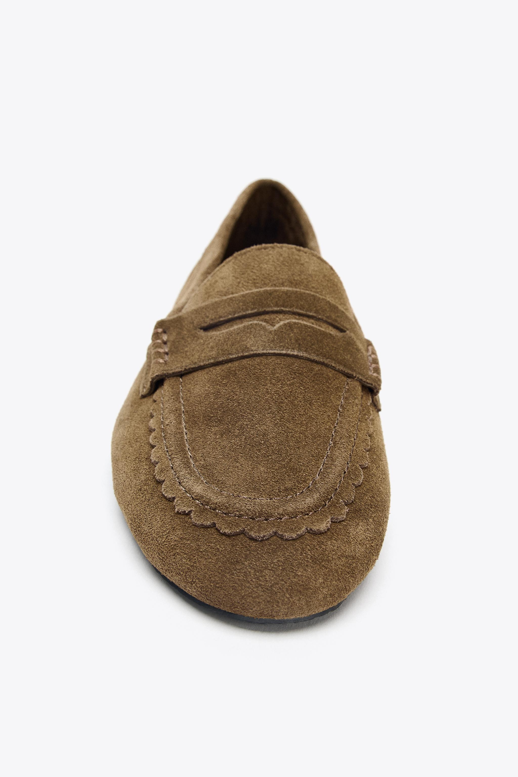 STITCHED SPLIT SUEDE LOAFERS