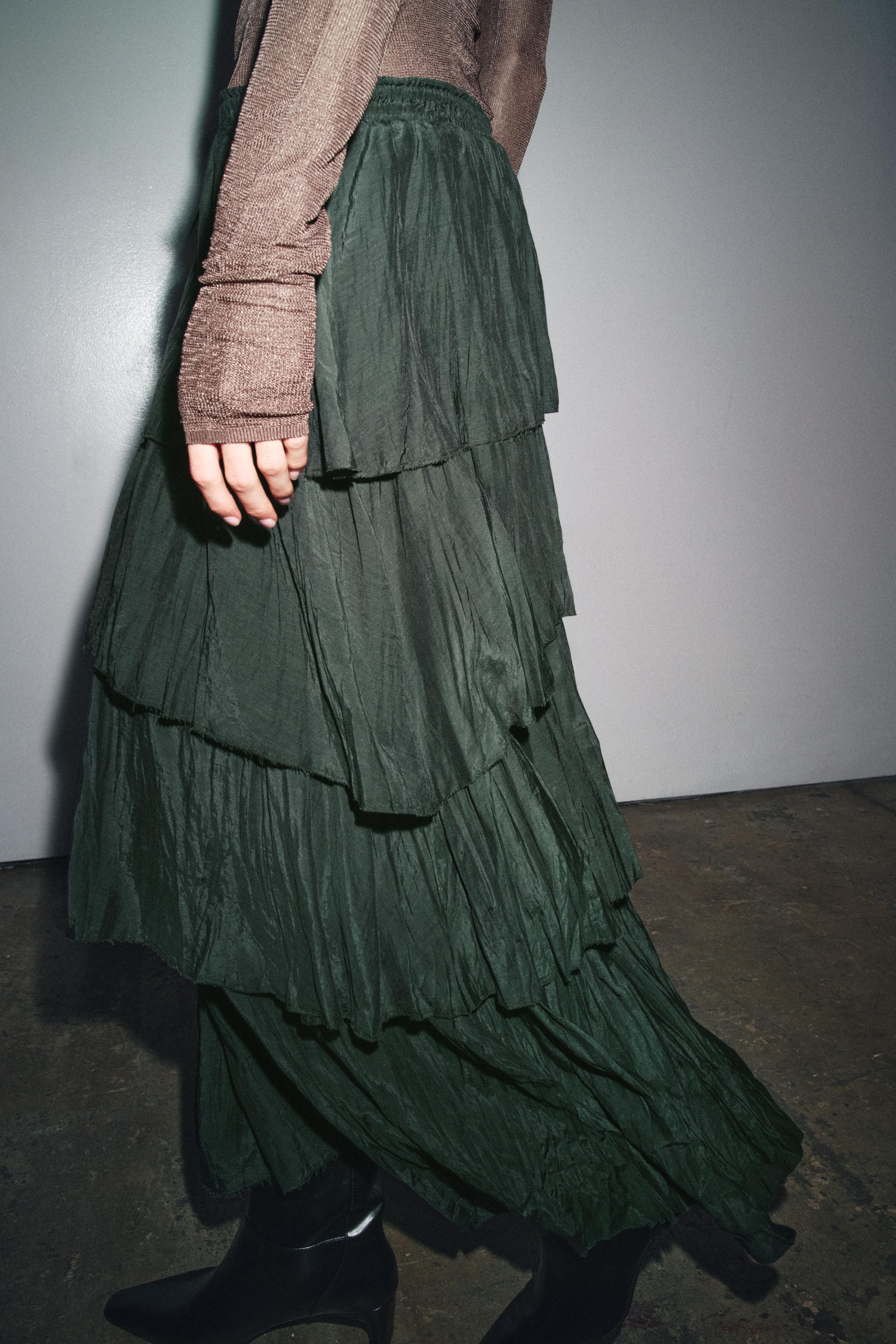 RUFFLED MIDI SKIRT ZW COLLECTION