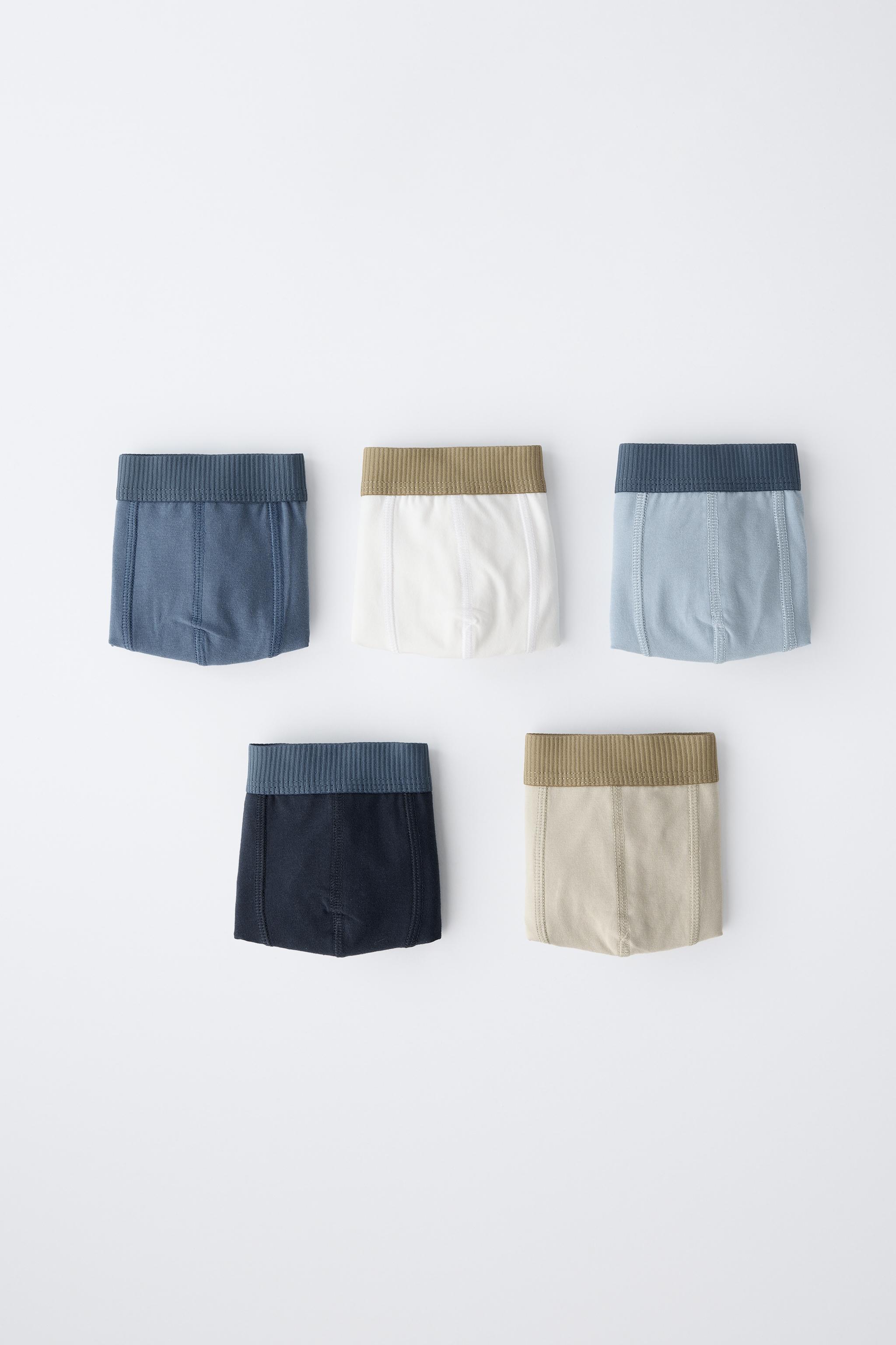 6-14 YEARS/ FIVE-PACK OF PLAIN BOXERS