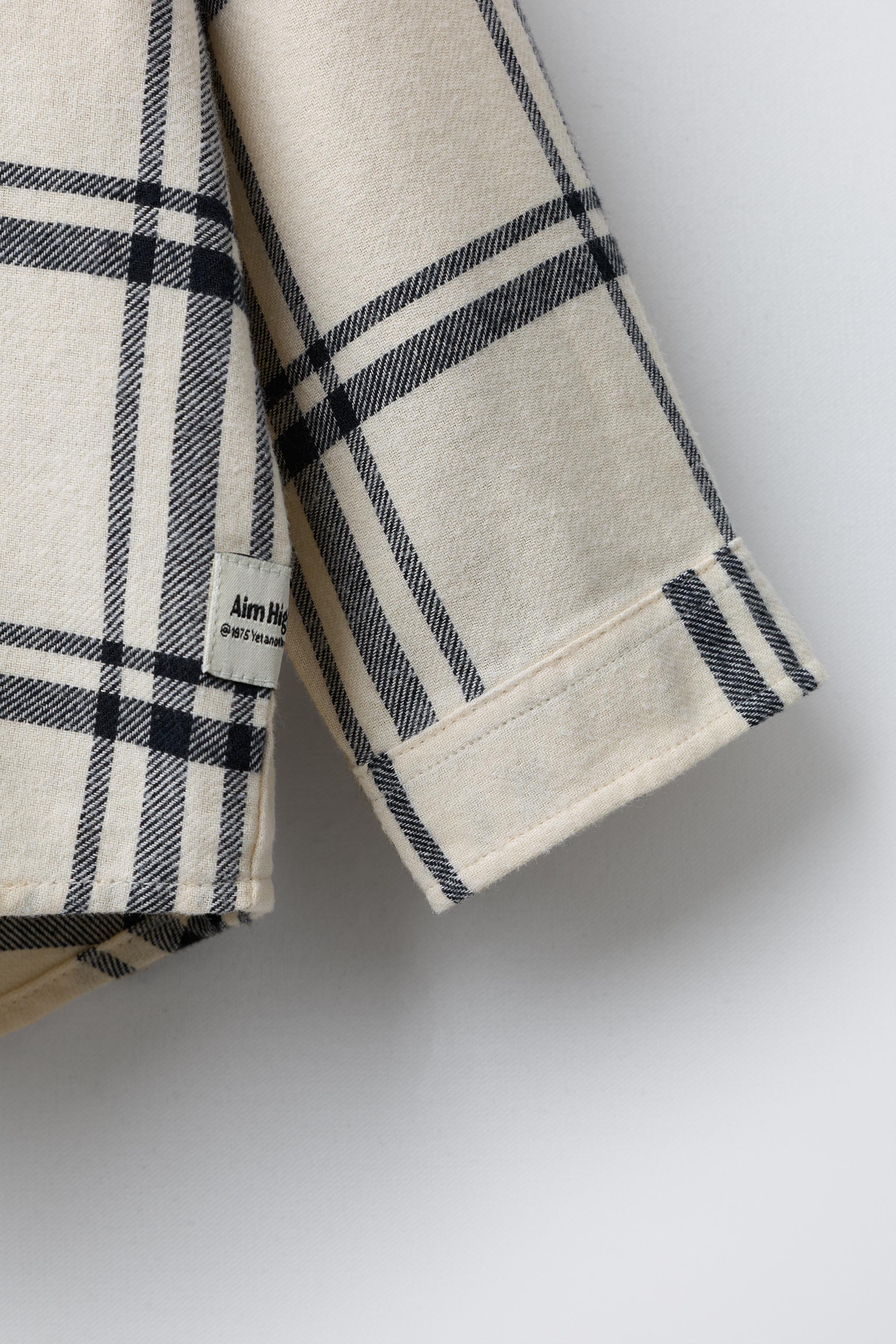 PLAID HOODED FLANNEL SHIRT