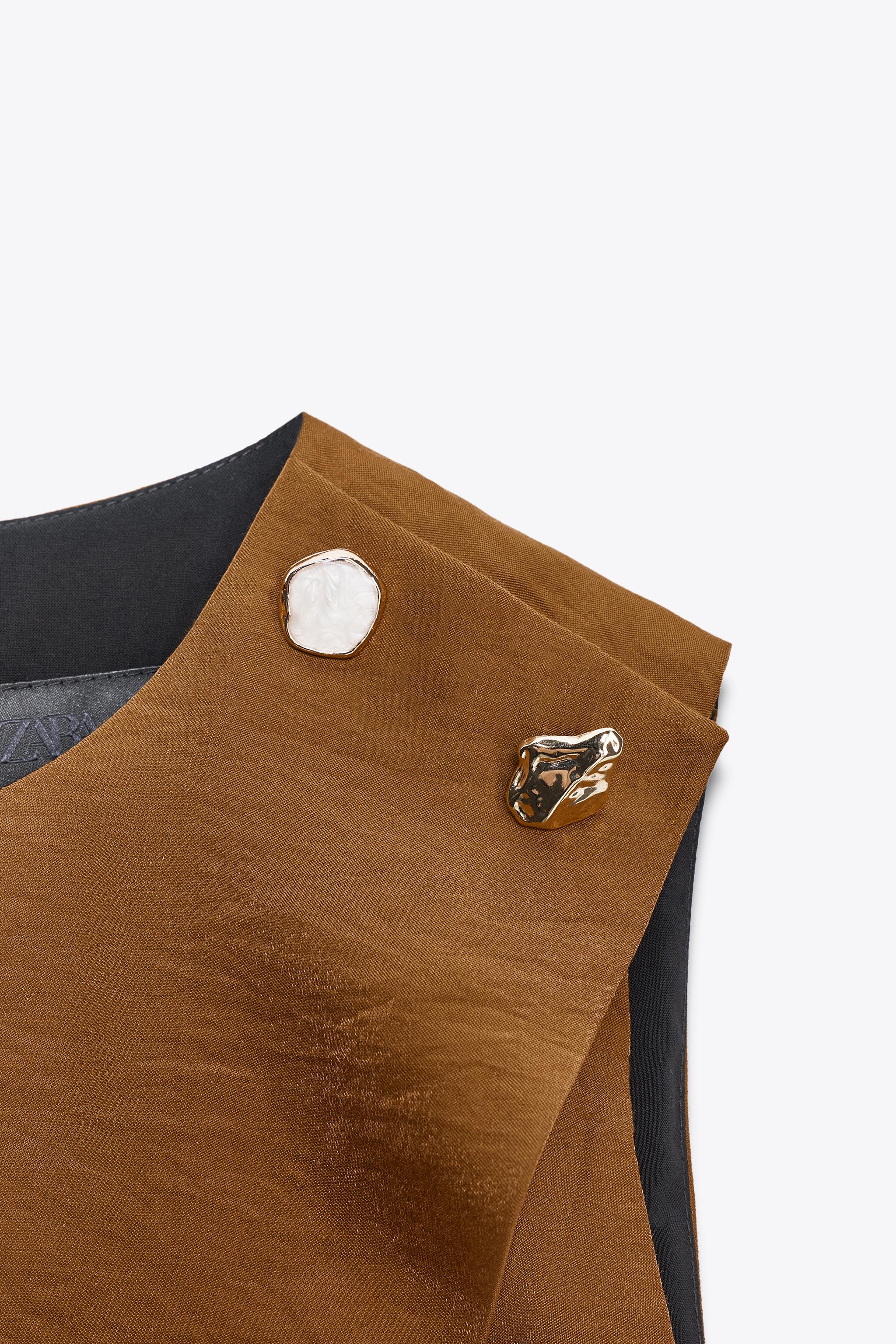 SATIN EFFECT WRAP TOP