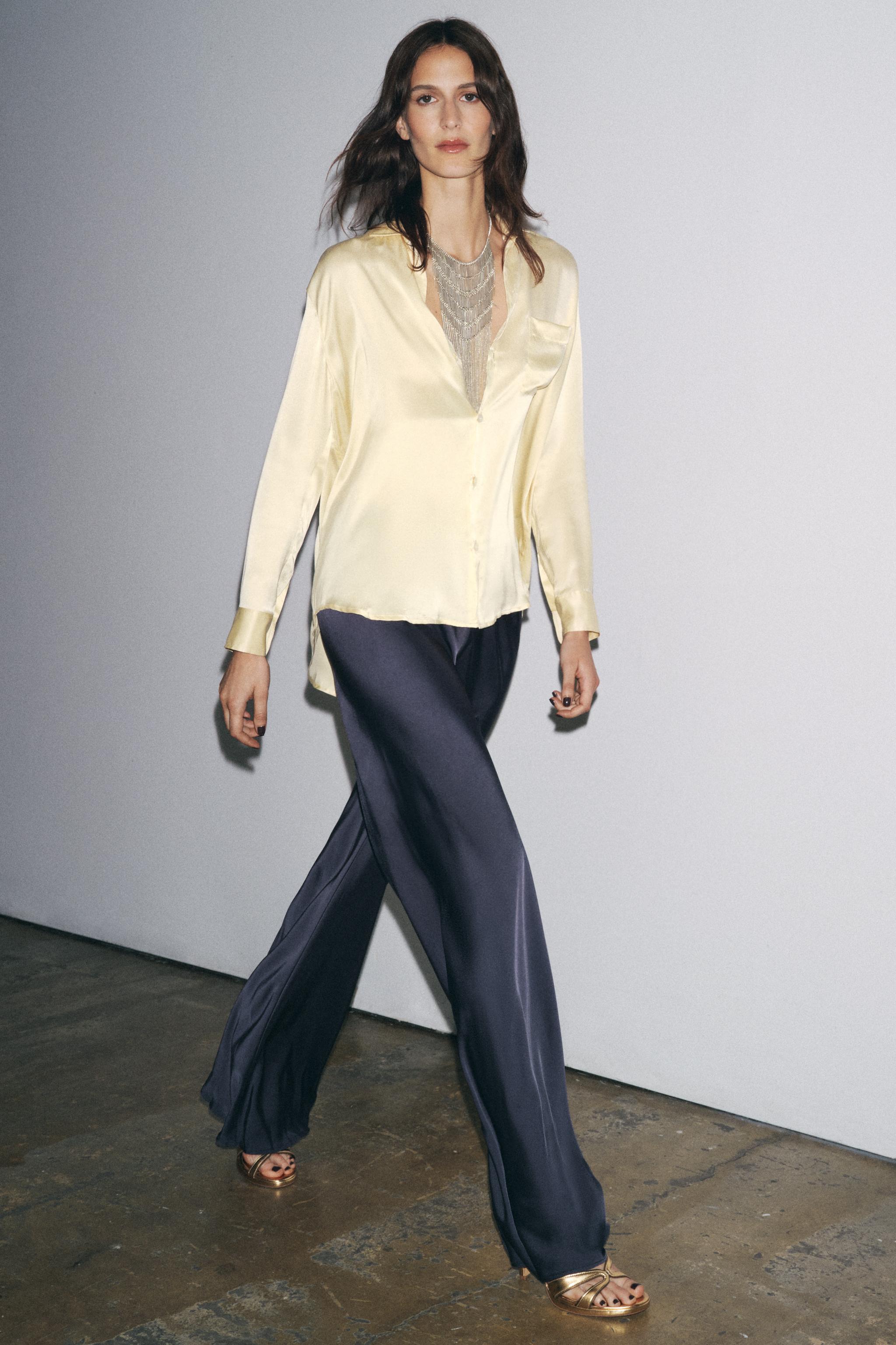 ZW COLLECTION SATIN FLARE PANTS