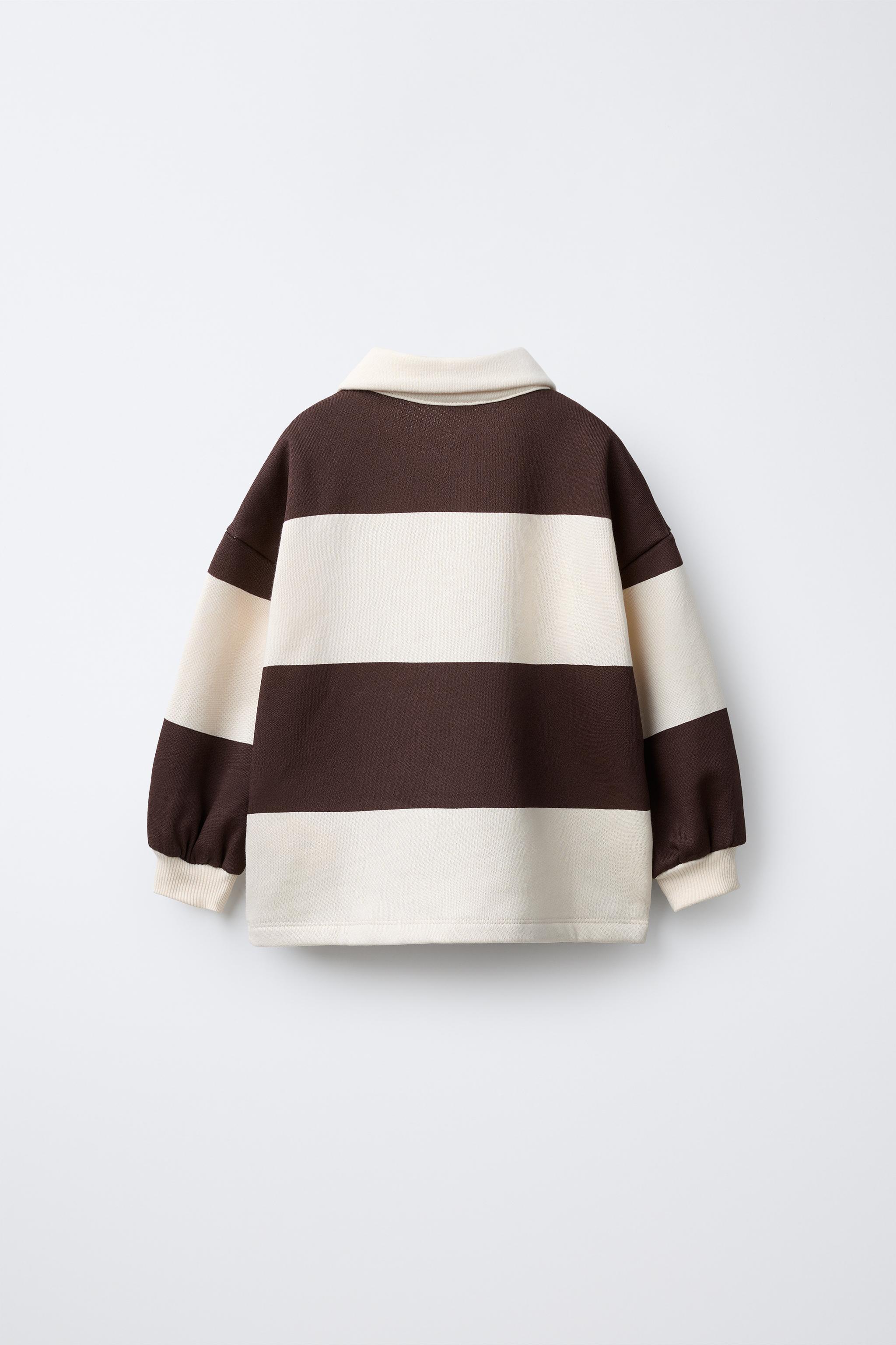 STRIPED POLO SHIRT WITH EMBROIDERED BEAR