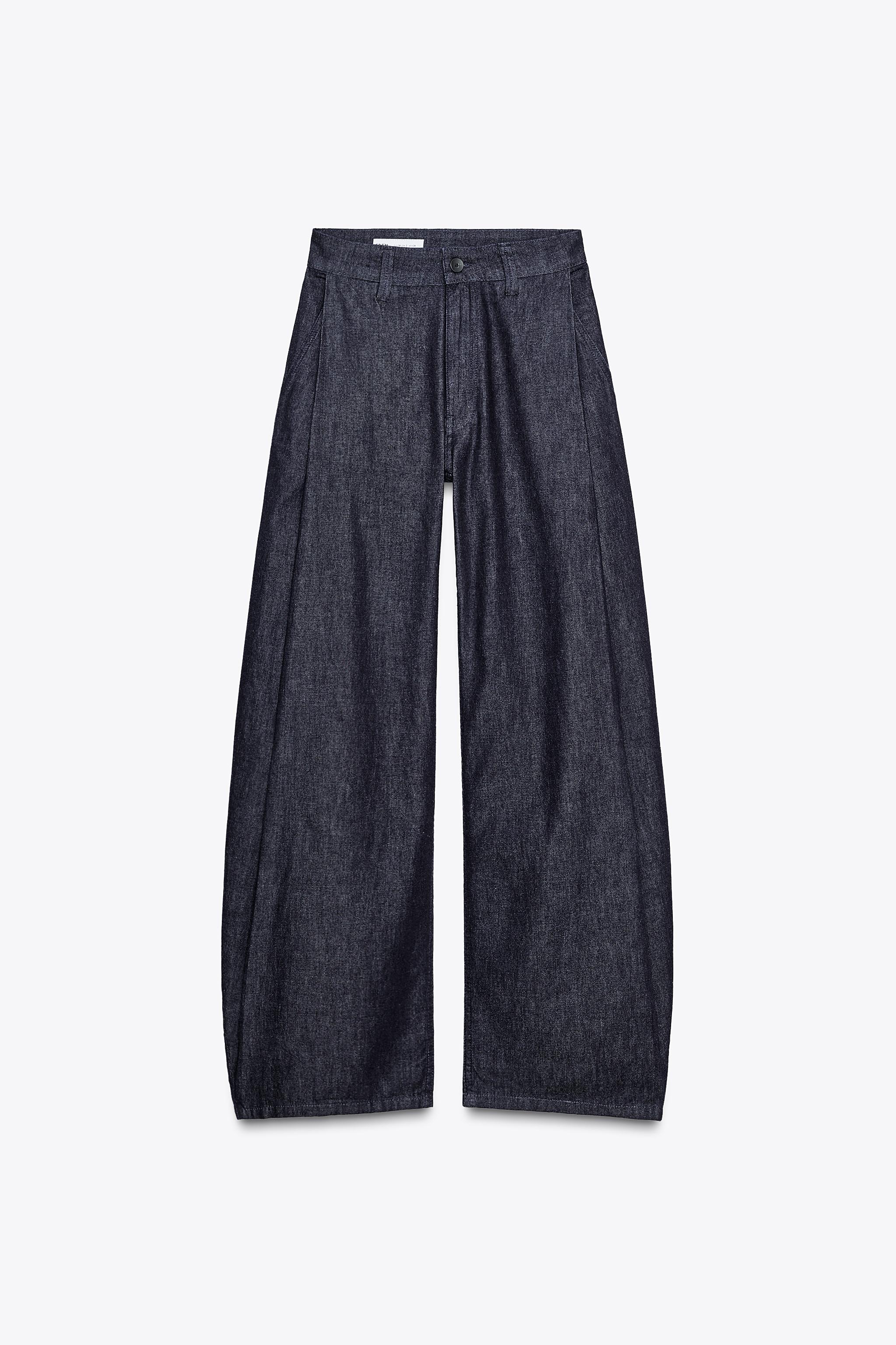 TRF PLEATED DENIM PANTS