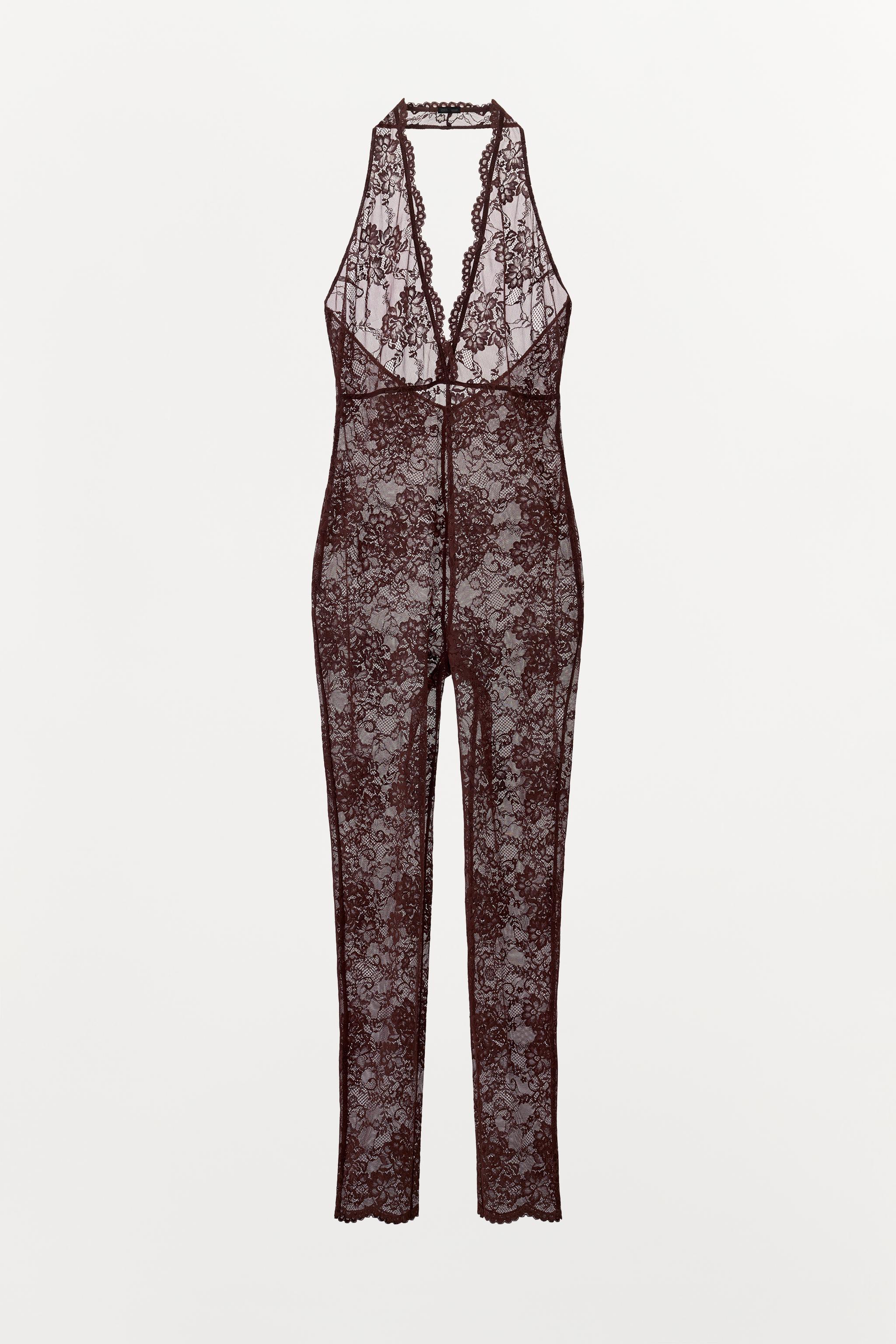 LACE HALTER JUMPSUIT