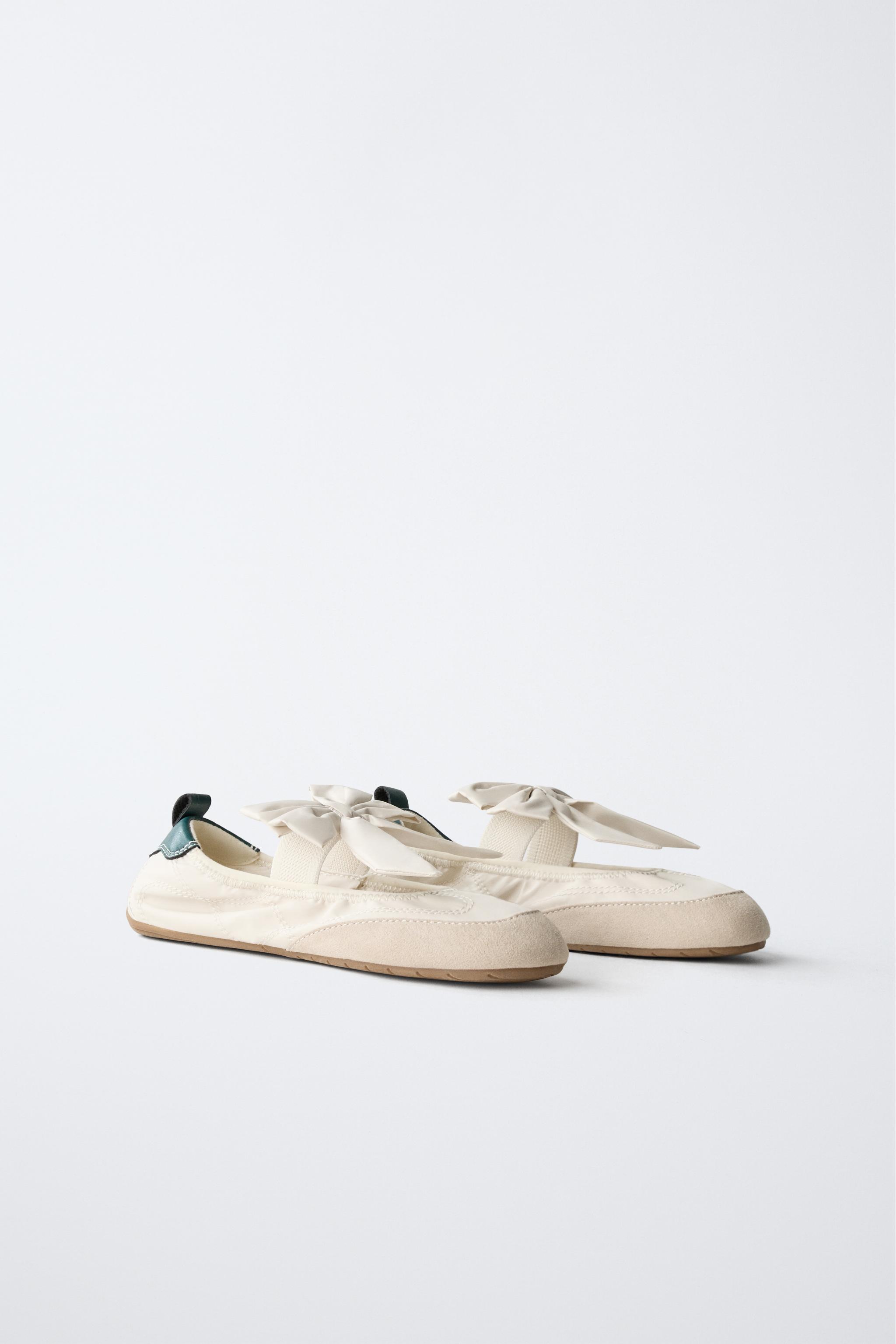 SPORTY BALLET FLATS WITH BOW