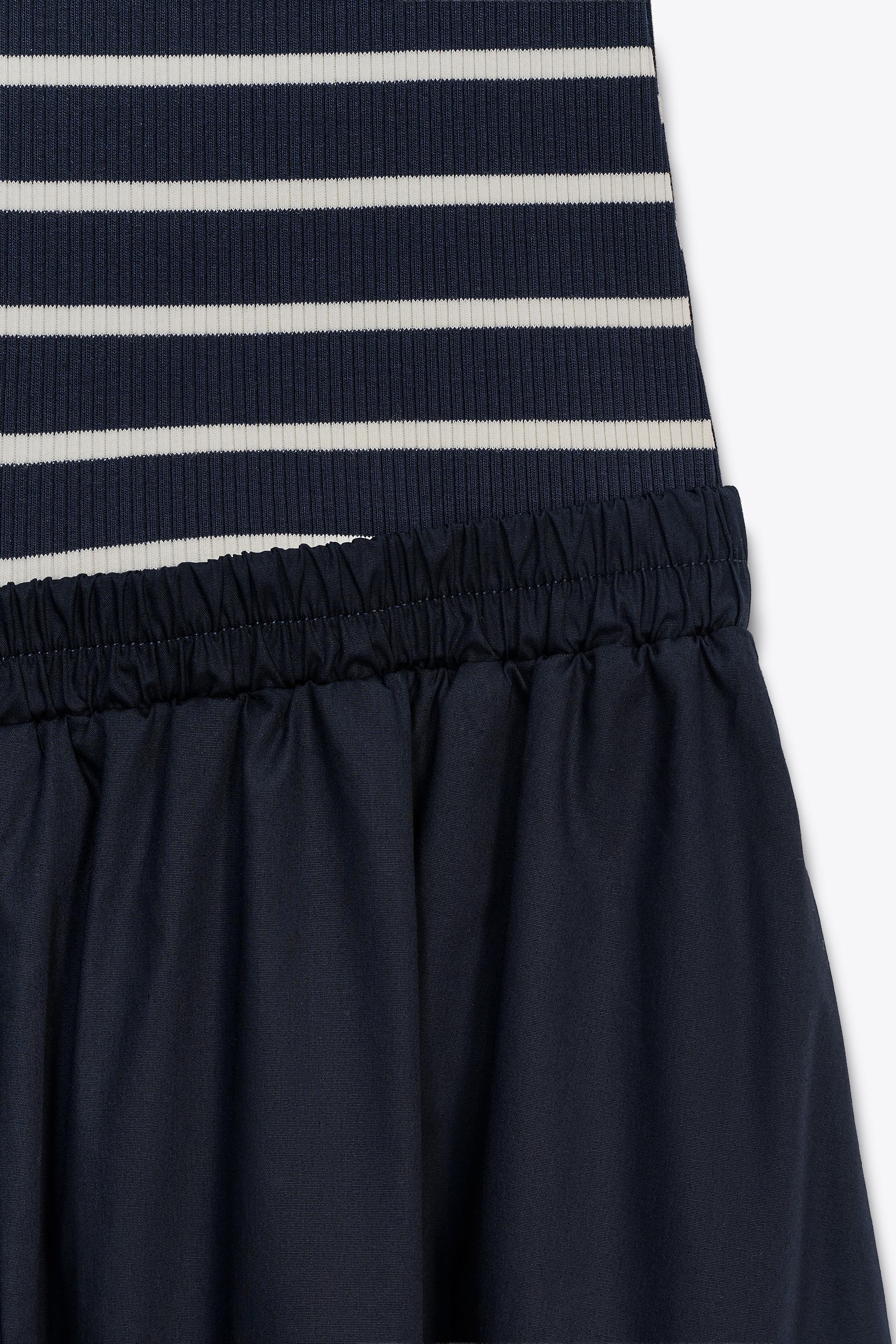 COMBINED POPLIN MIDI DRESS