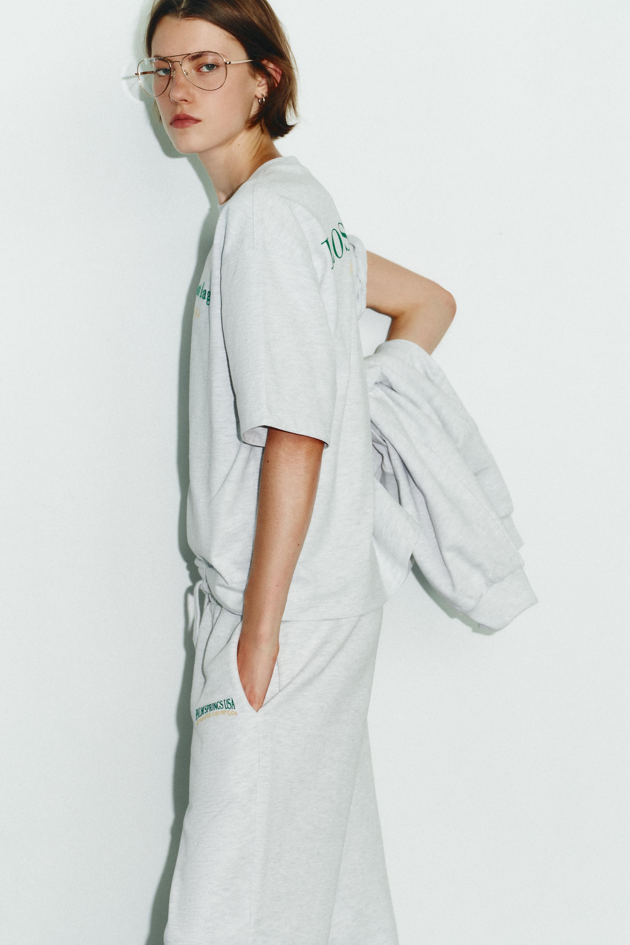 COTTON TEXT PRINT T-SHIRT