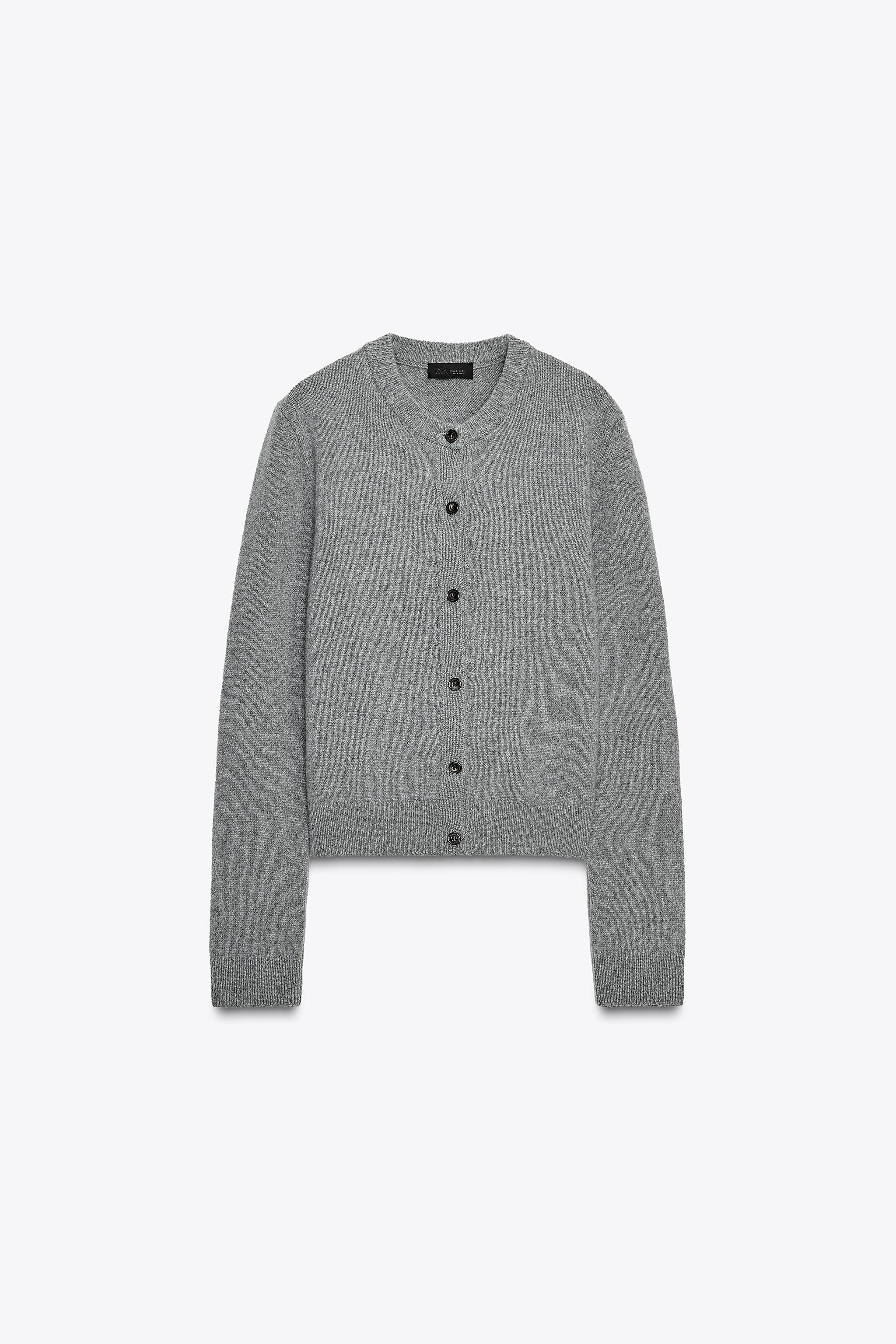 CASHMERE AND WOOL BASIC CARDIGAN