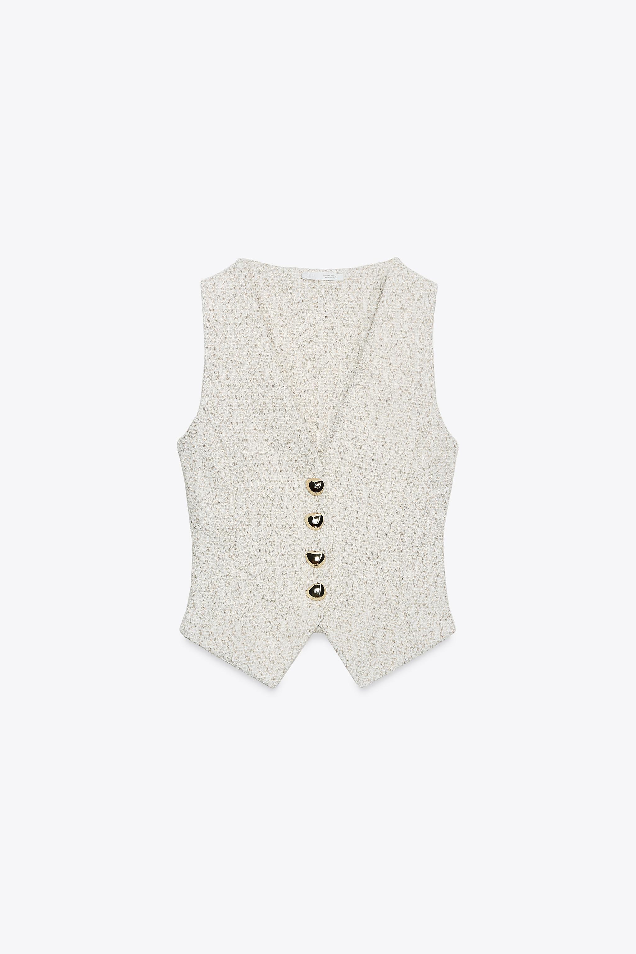 TEXTURED BUTTON VEST