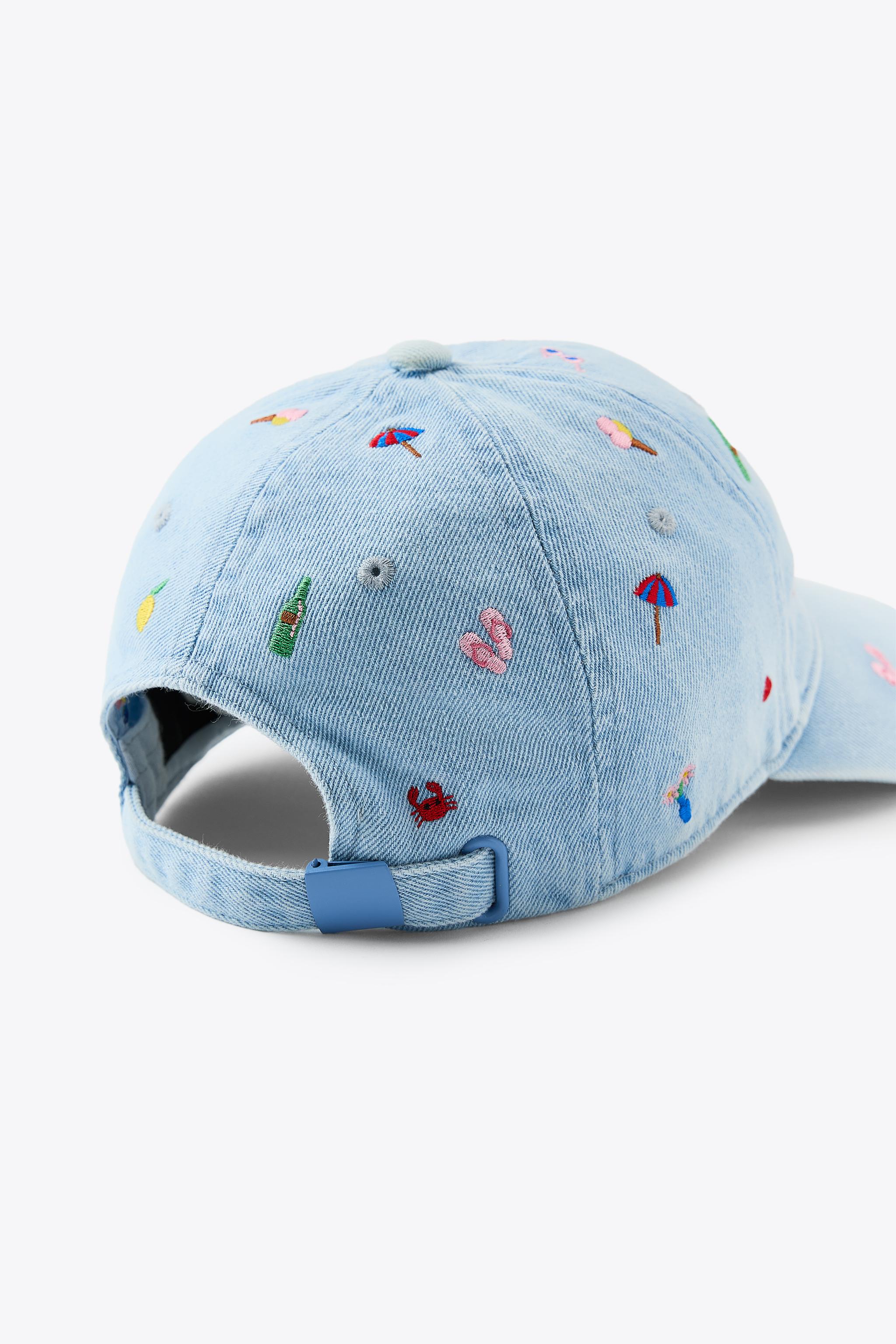 EMBROIDERED DENIM CAP
