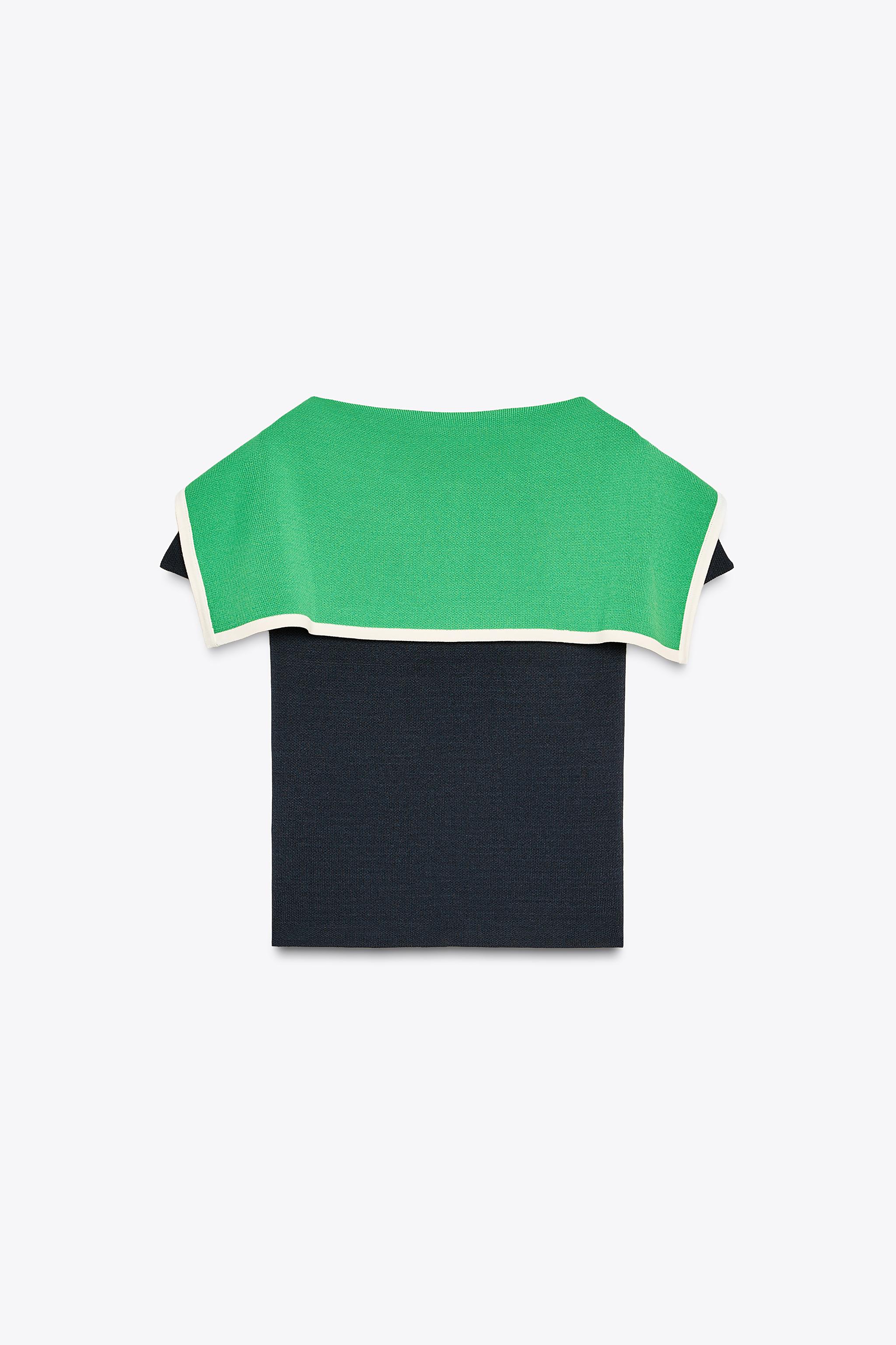 COMBINATION LAPEL KNIT TOP