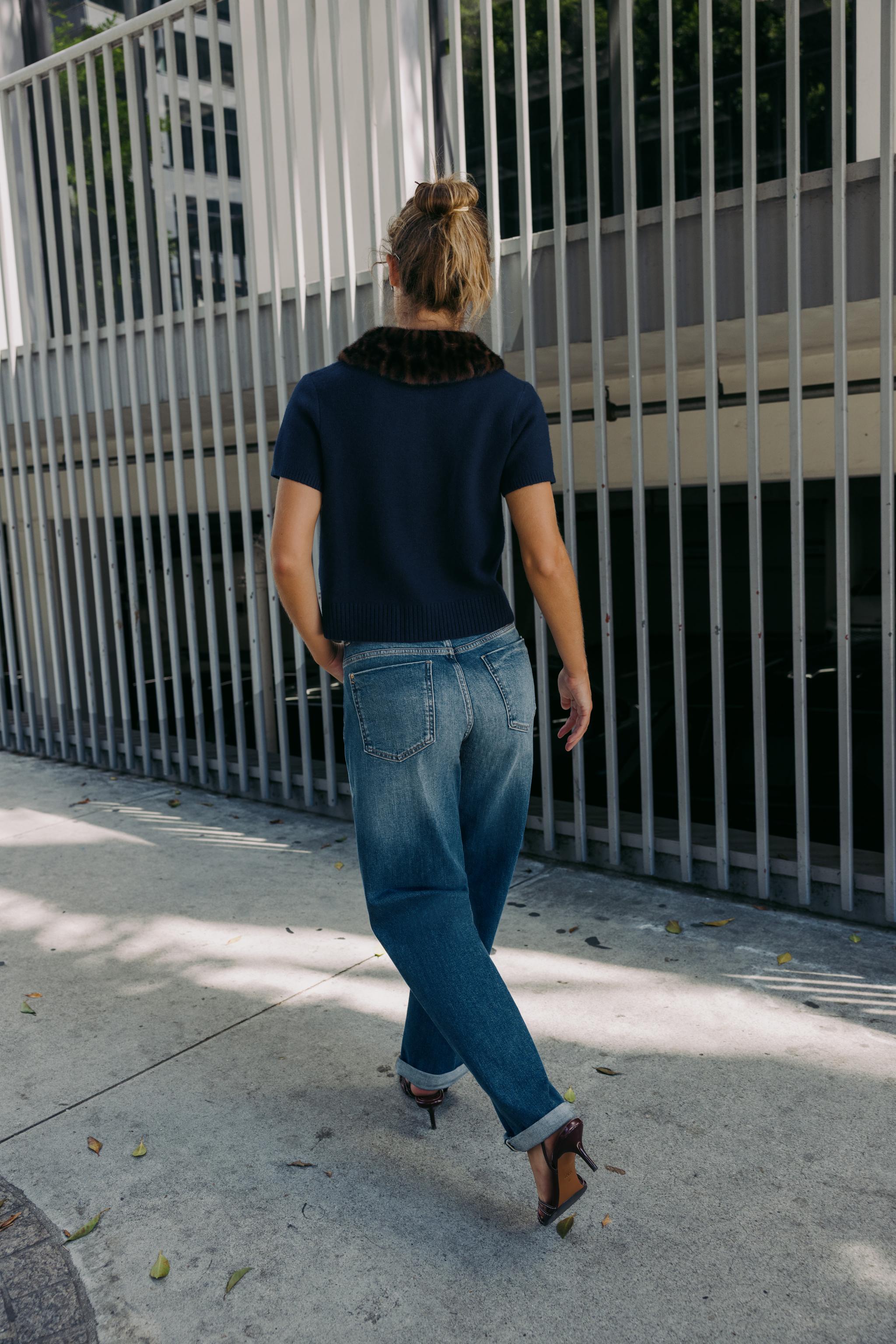 ANIMAL PRINT COLLAR CARDIGAN