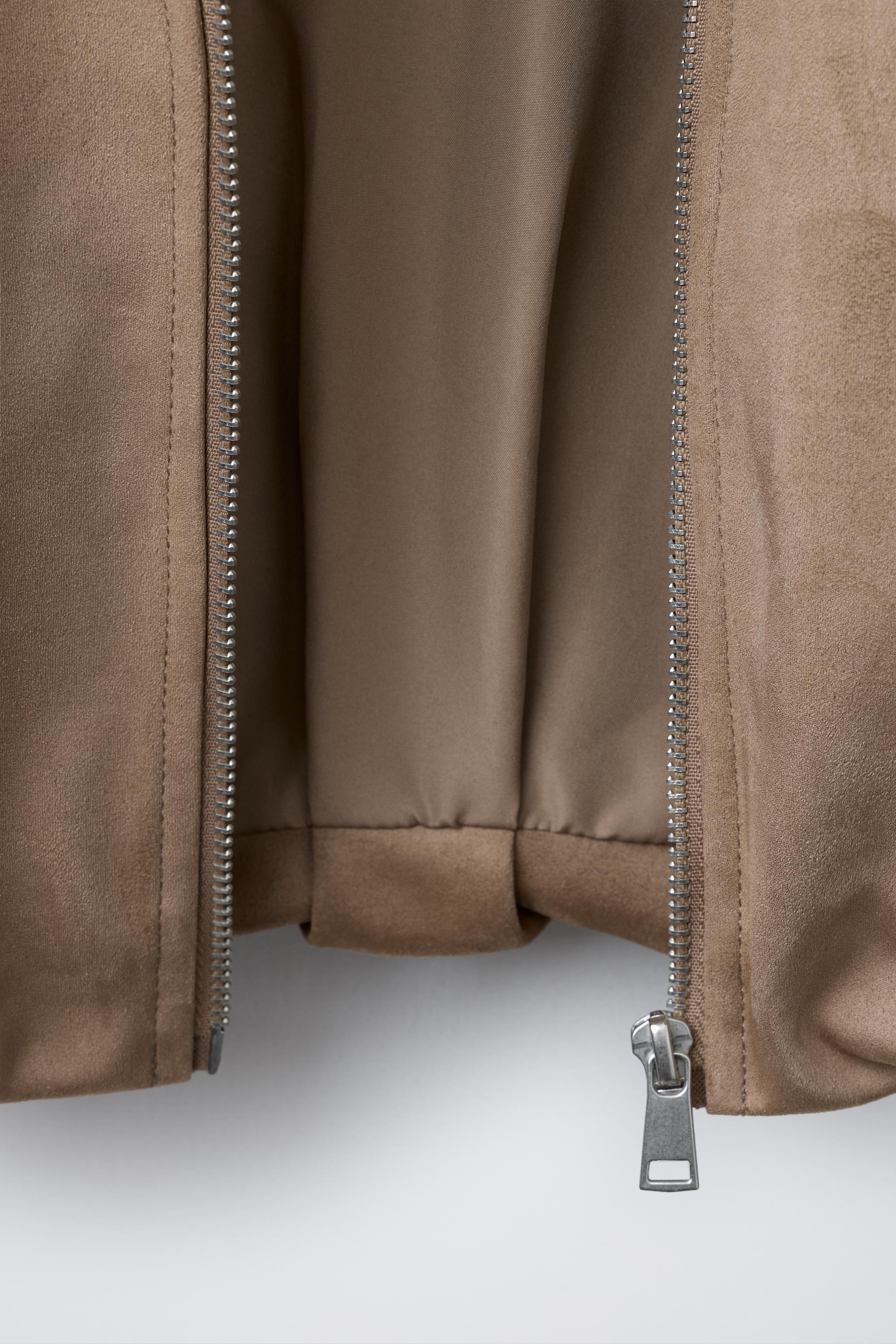 FAUX SUEDE BALLOON JACKET