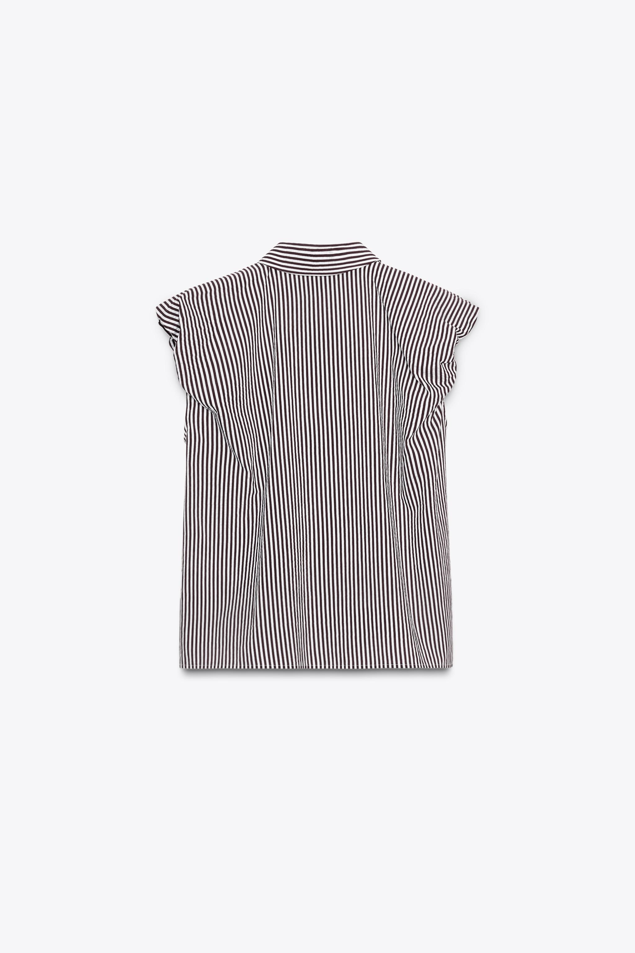 STRIPED SLEEVELESS SHIRT