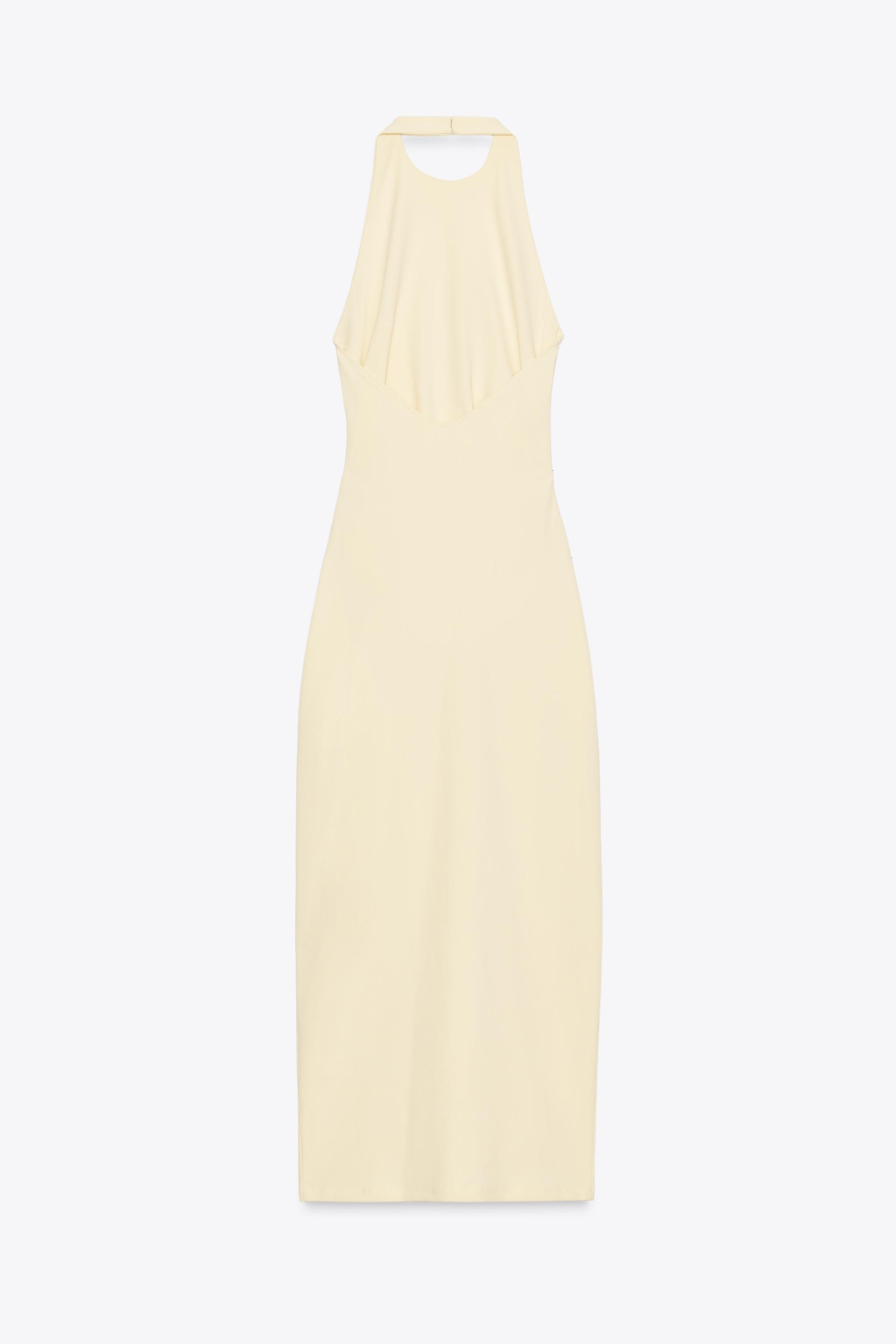 DRAPED HALTER DRESS