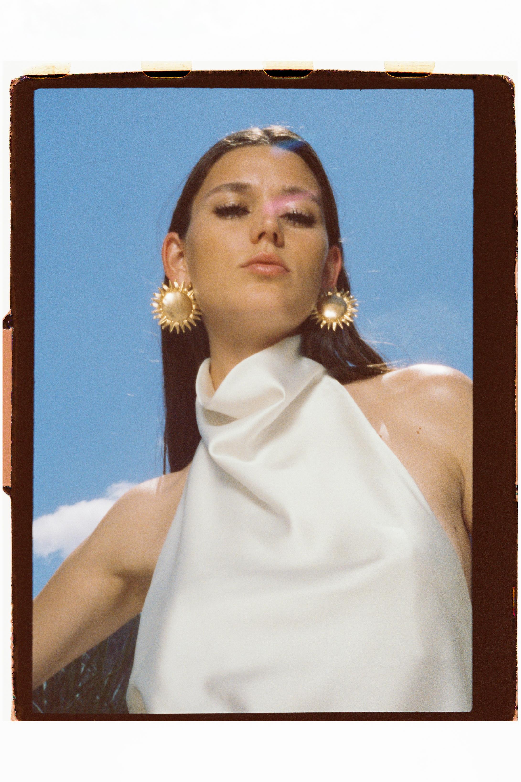 SATIN EFFECT HALTER TOP