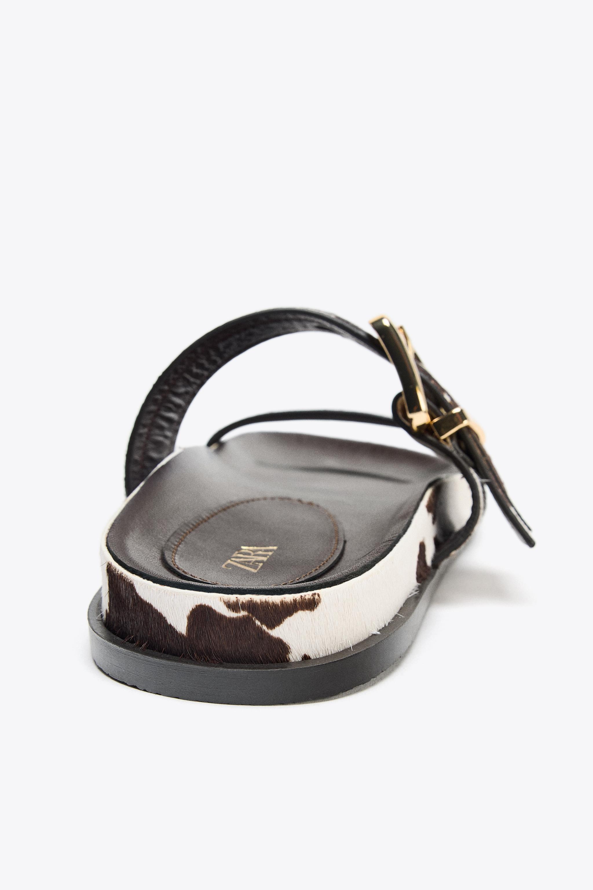 ANIMAL PRINT LEATHER SANDALS