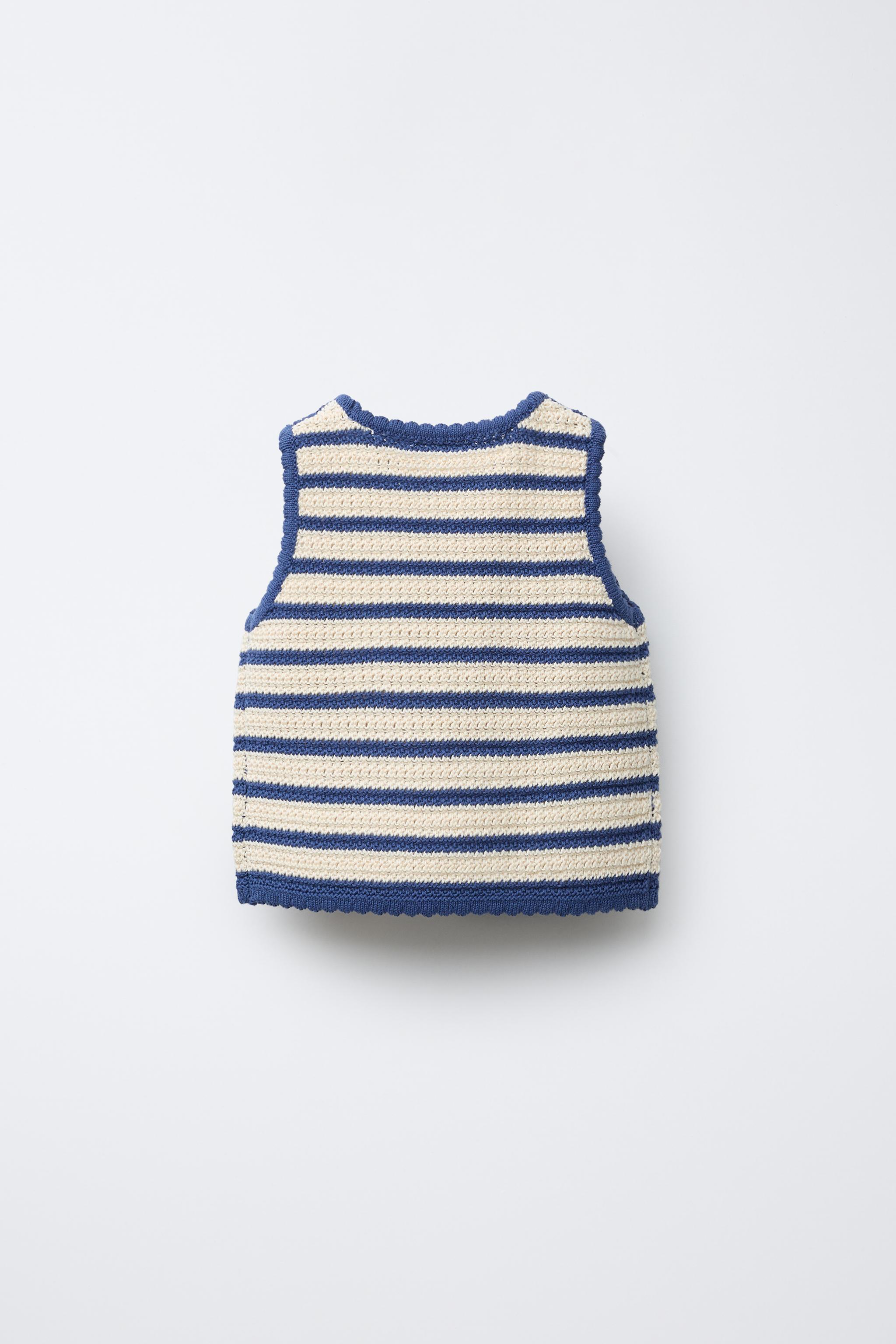 STRIPED FLORAL KNIT TOP