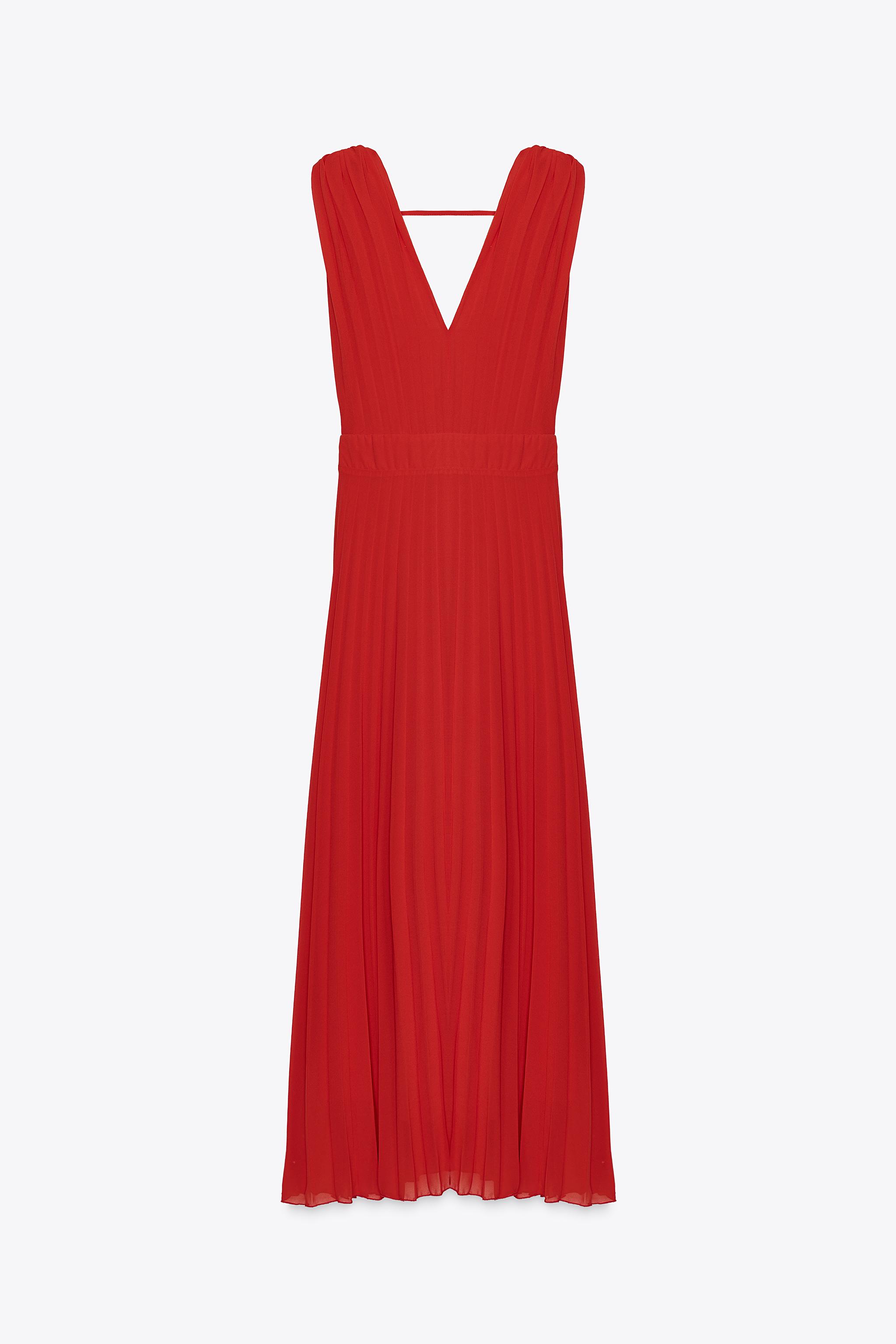 PLEATED MIDI DRESS