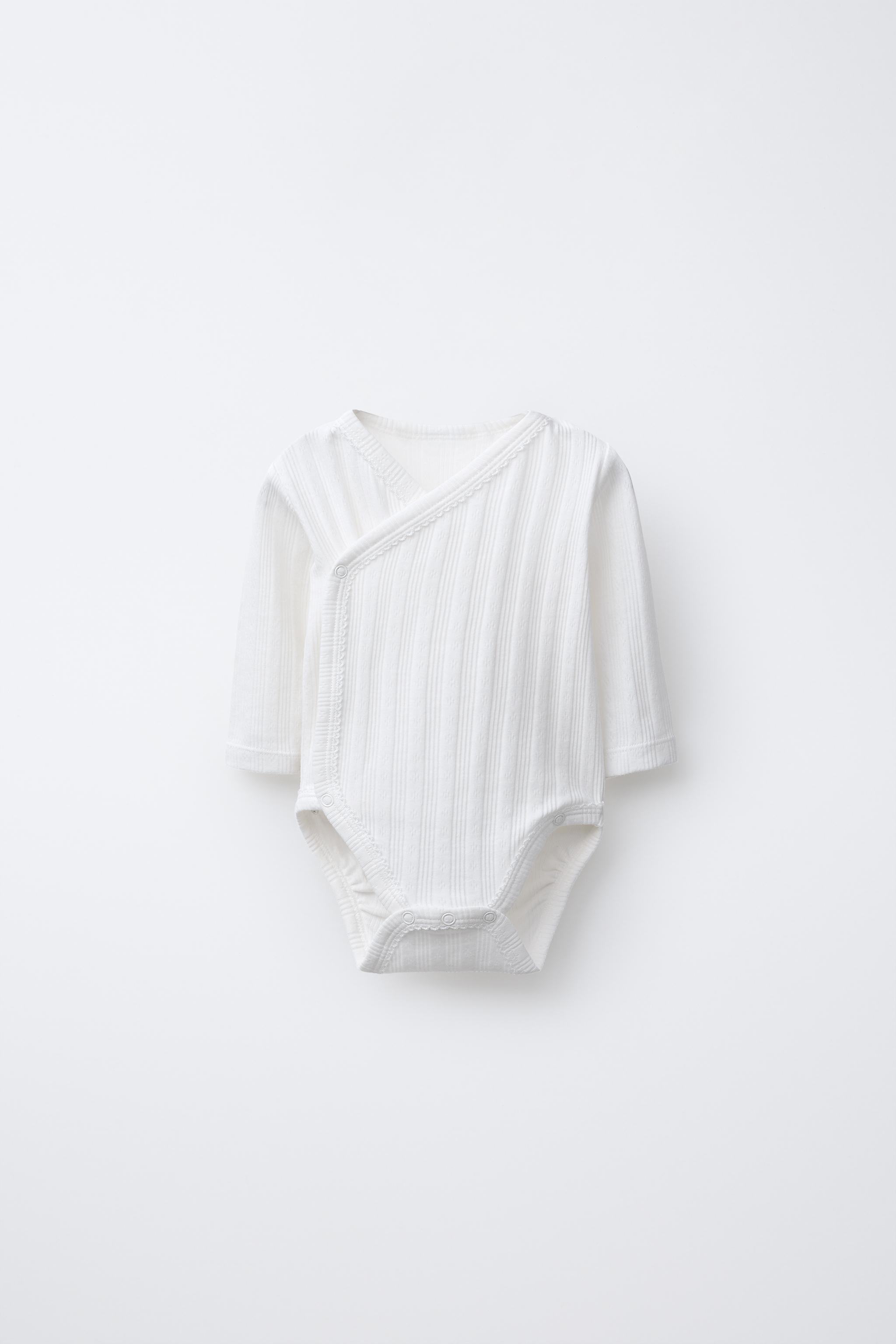 0-6 MONTHS/ THREE-PACK OF LONG SLEEVE BODYSUITS WITH KIMONO COLLAR