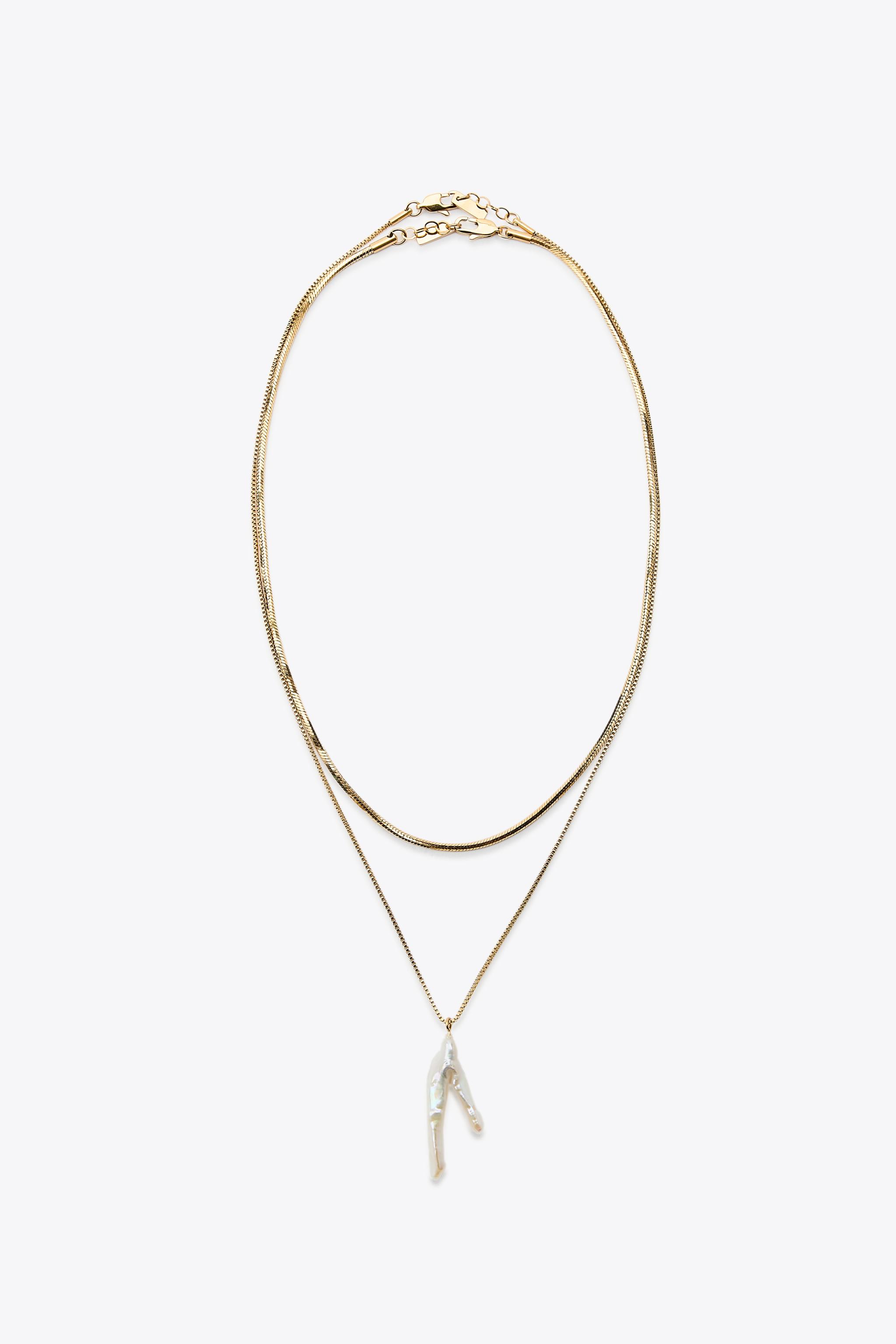 2-PACK WATERPROOF PEARL CHAIN NECKLACES