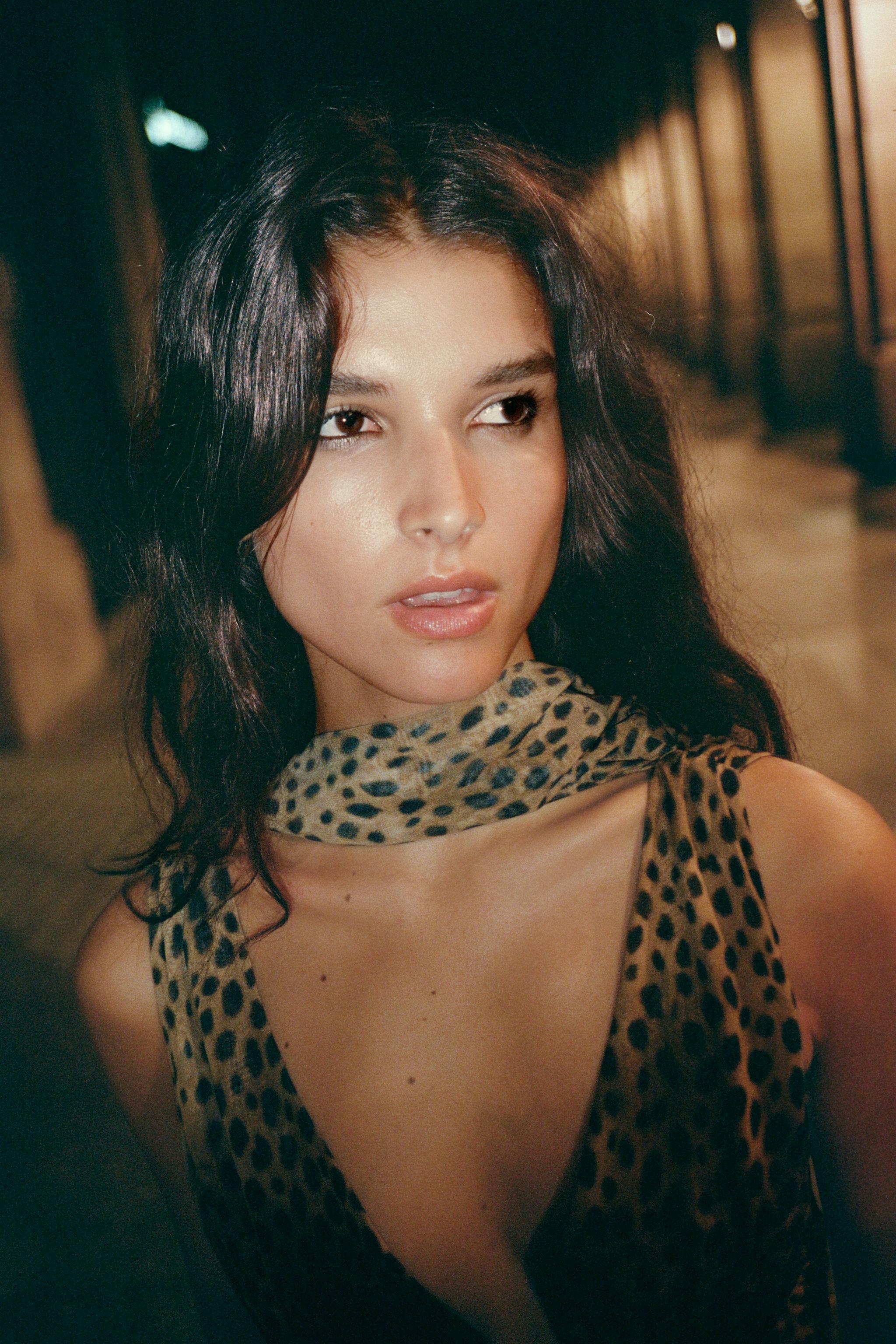 ANIMAL PRINT FOULARD DRESS