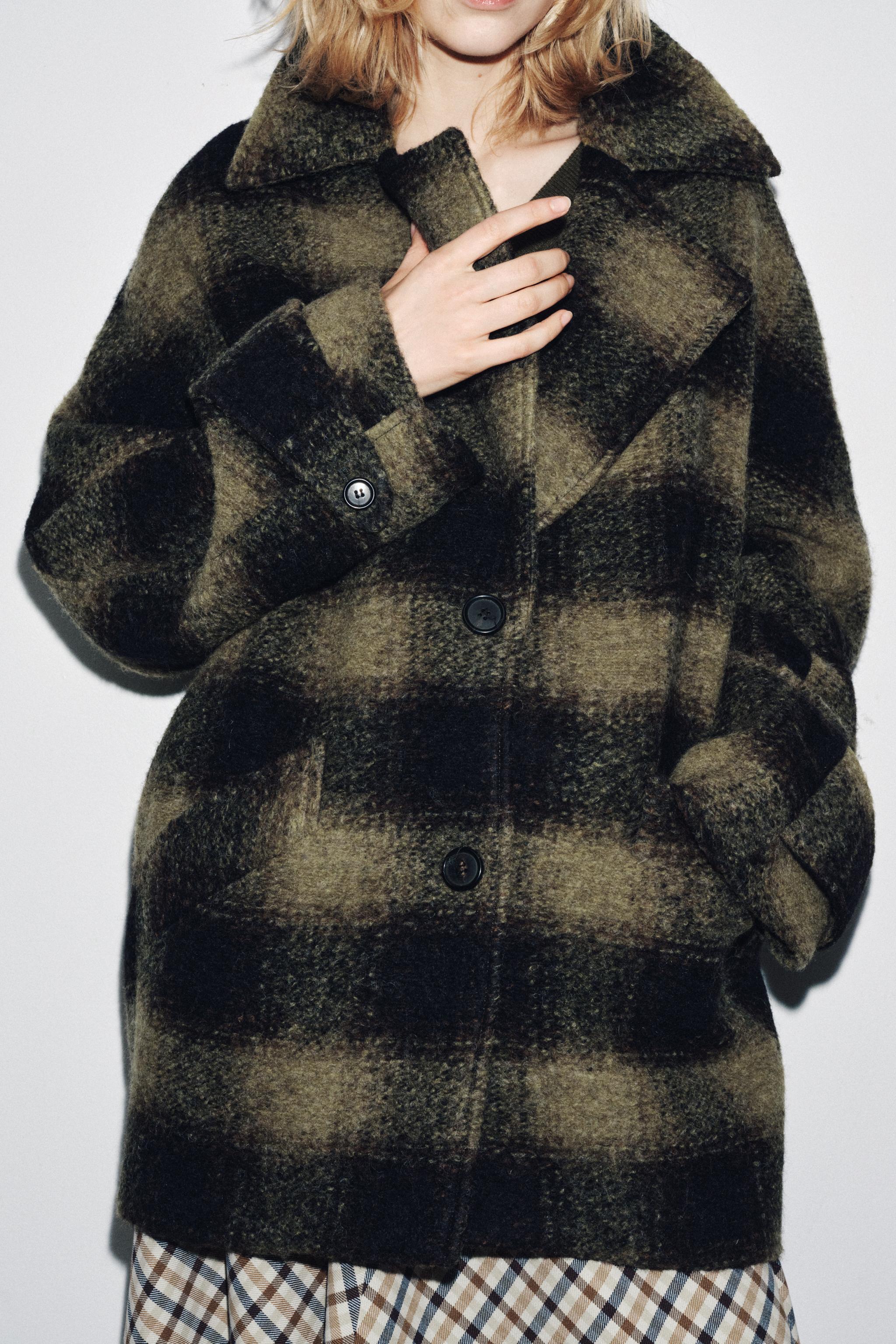 PLAID WOOL BLEND COAT ZW COLLECTION LIMITED EDITION