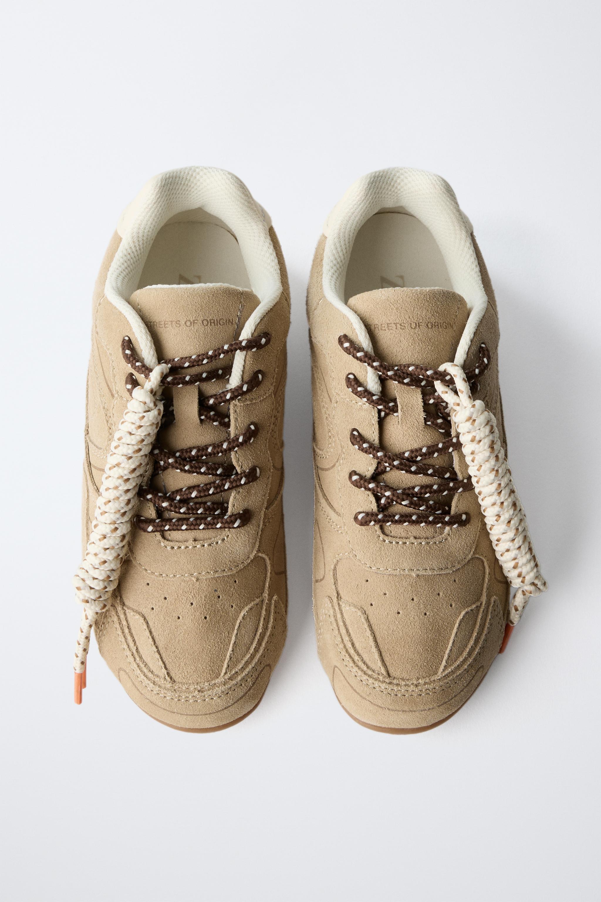 LEATHER LACE-UP SNEAKERS