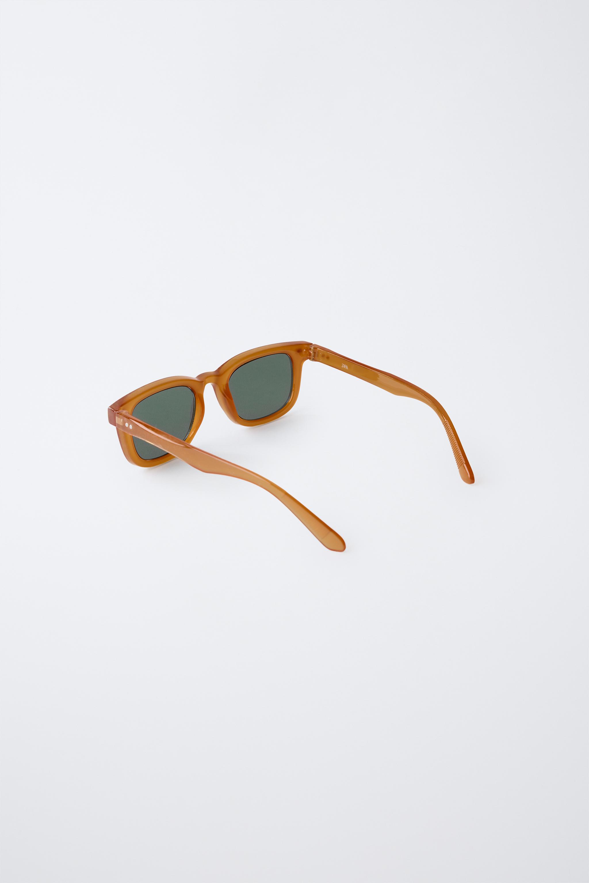 SQUARE TRANSLUCENT FRAME SUNGLASSES