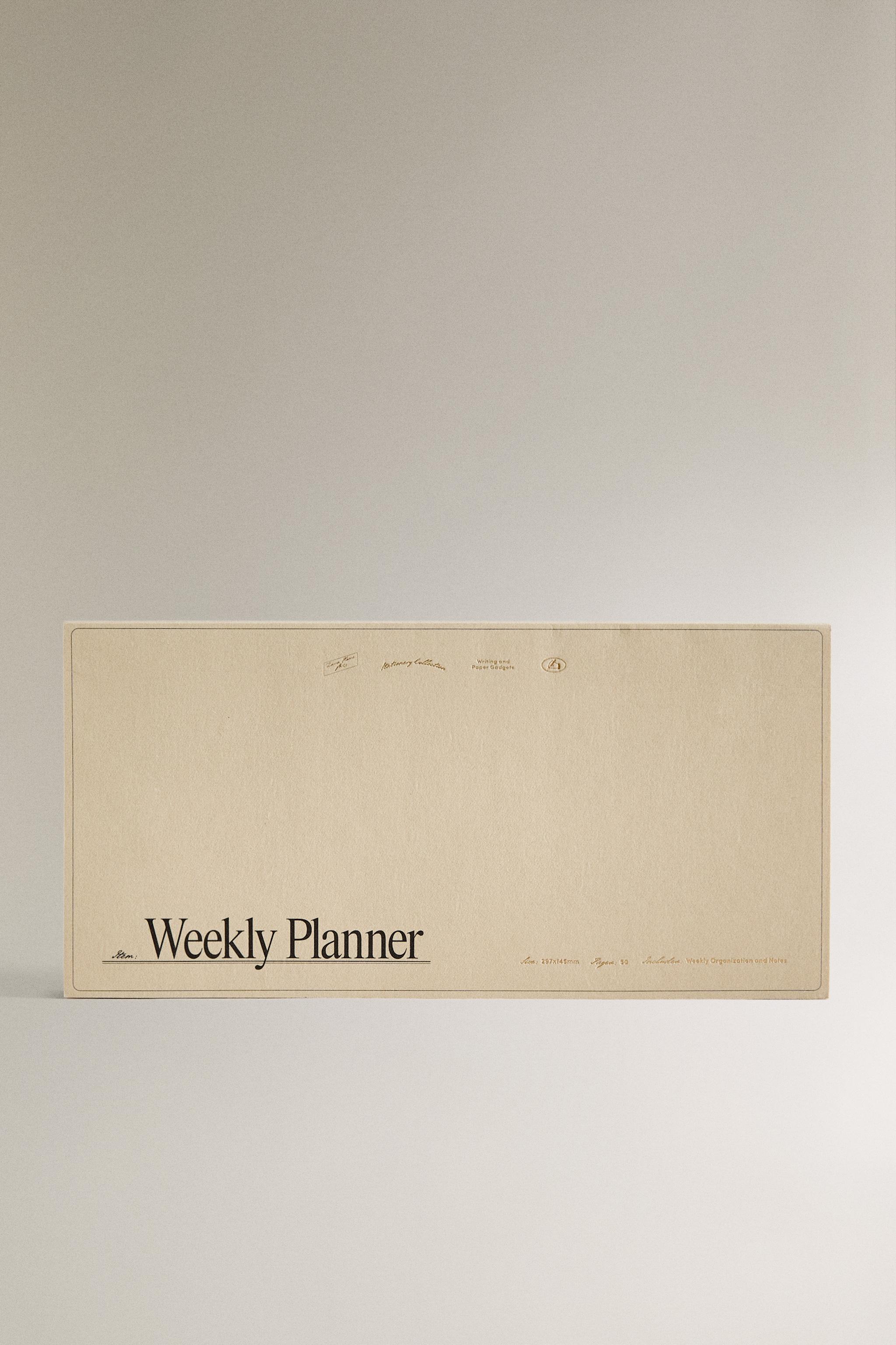WEEKLY PLANNER WITH GOLD RIMS