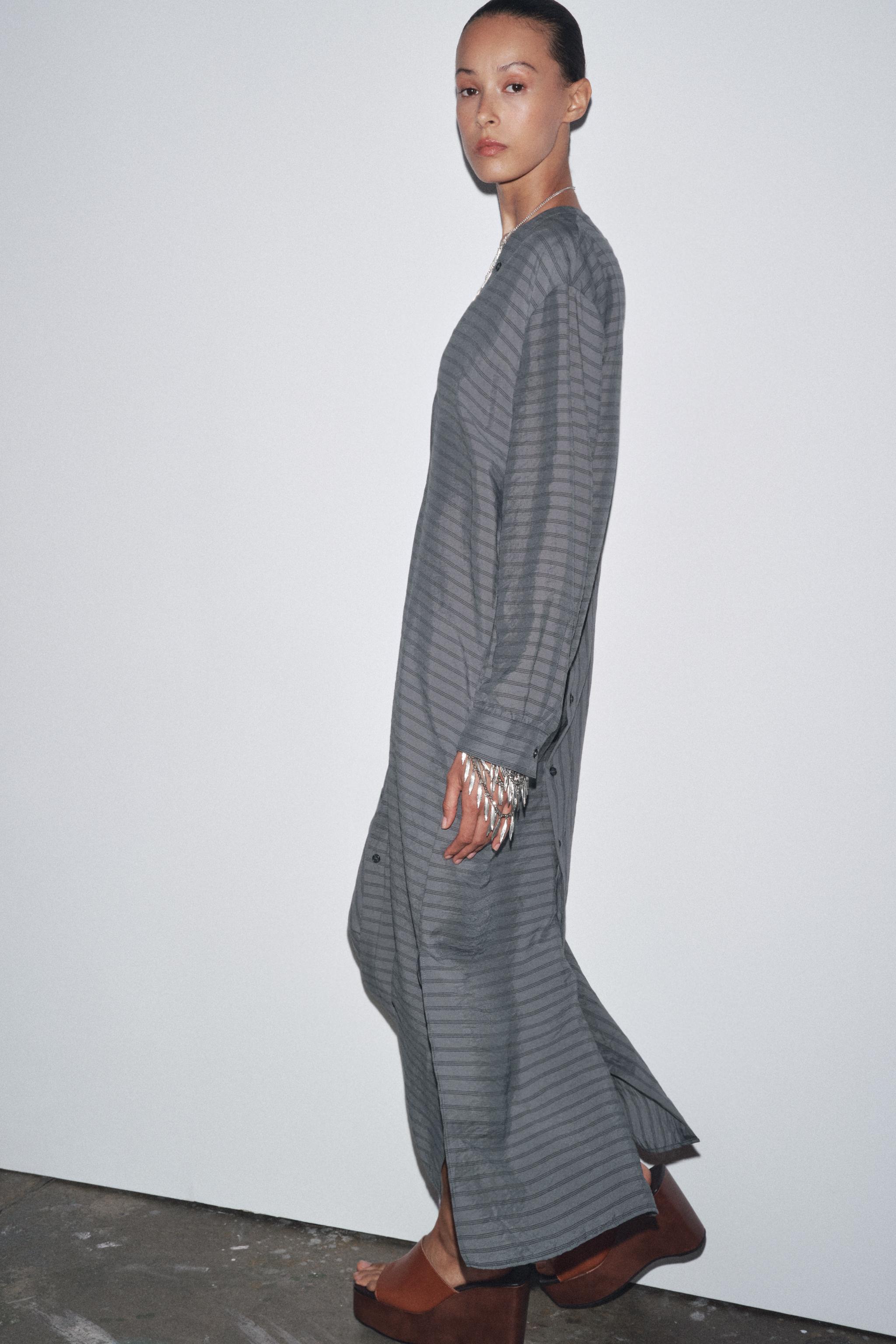 STRIPED SHIRT DRESS ZW COLLECTION