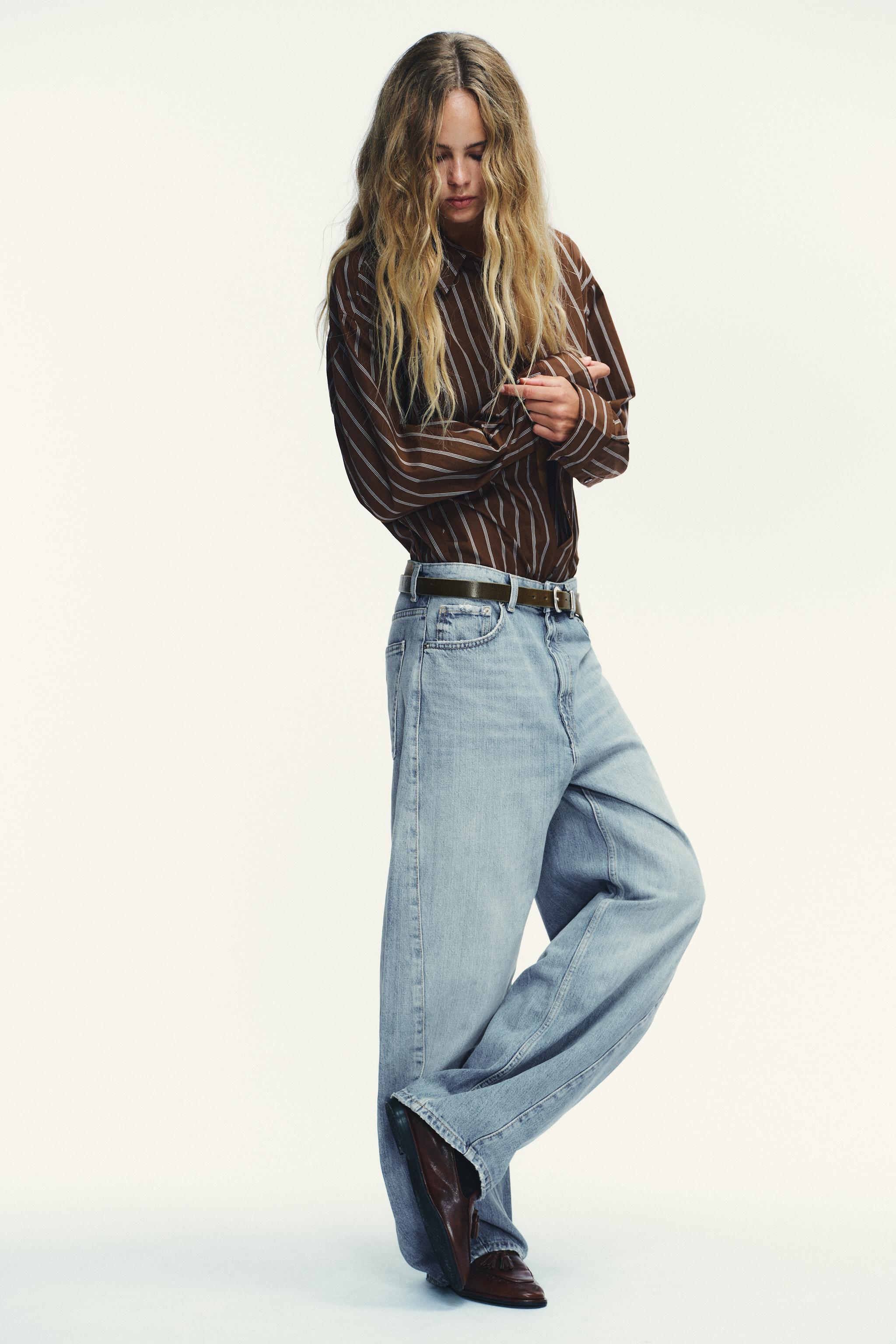 TRF MID-RISE BAGGY BALLOON JEANS