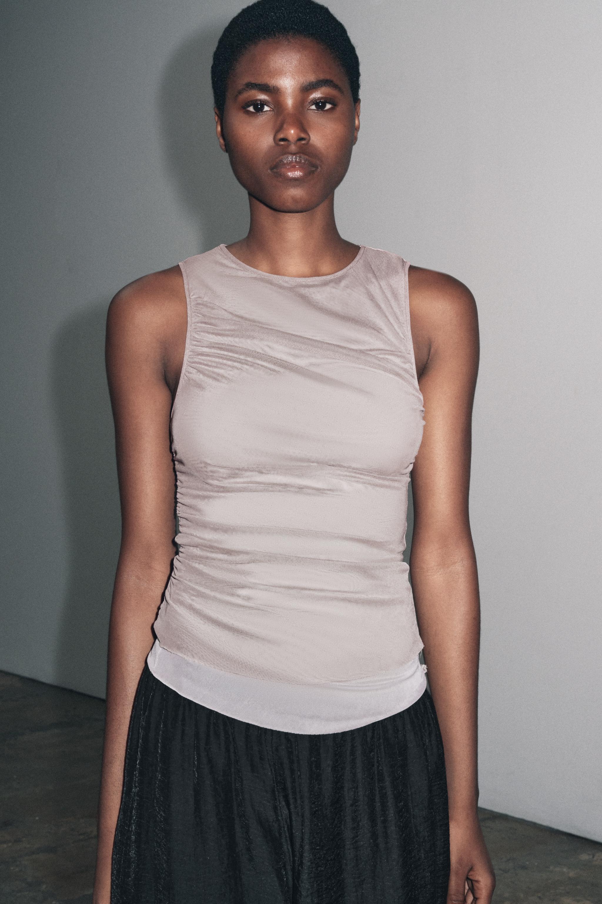 DOUBLE TULLE EFFECT T-SHIRT