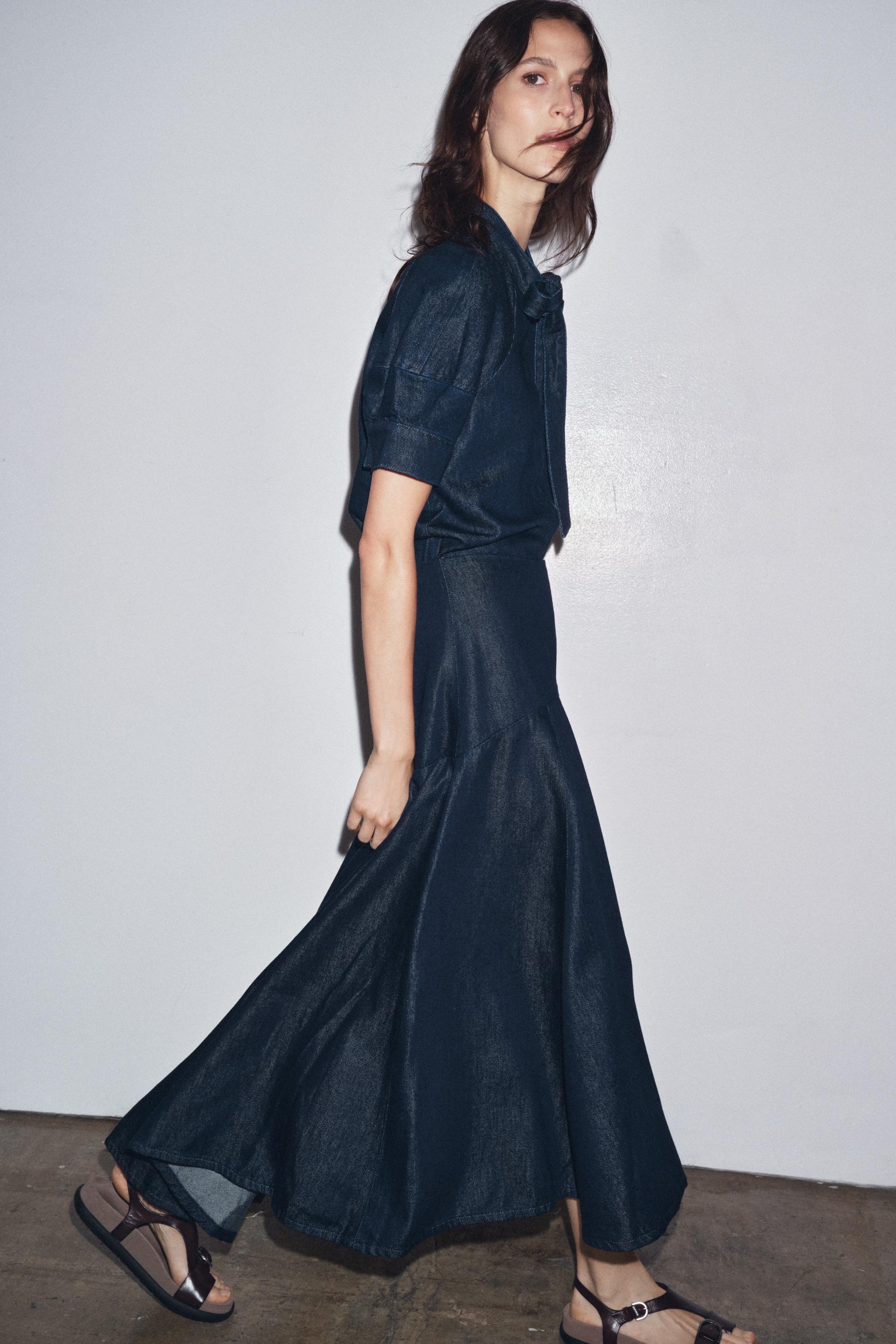 ZW COLLECTION DENIM TIE SHIRT