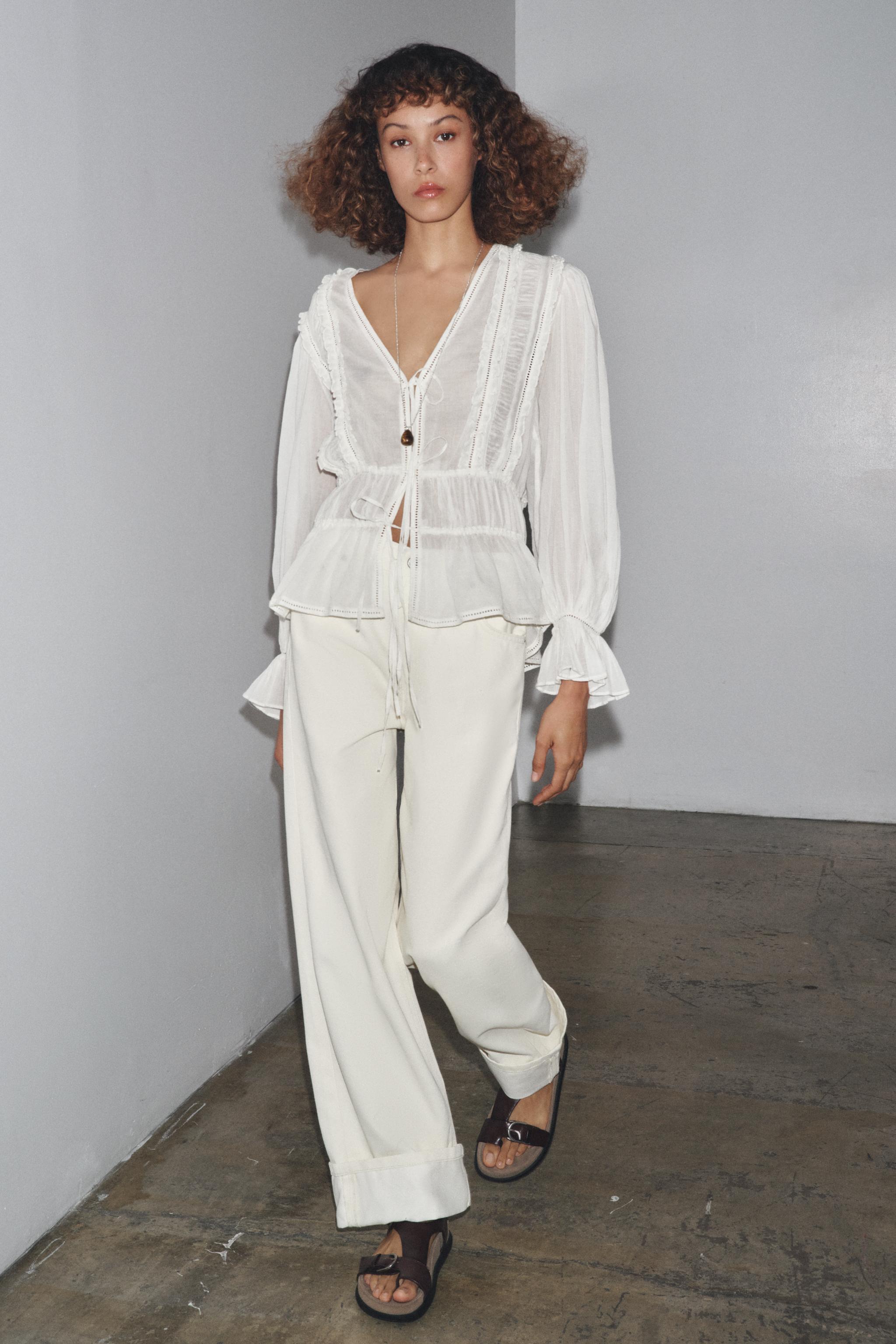 ZW COLLECTION ROMANTIC LADDER STITCH SHIRT